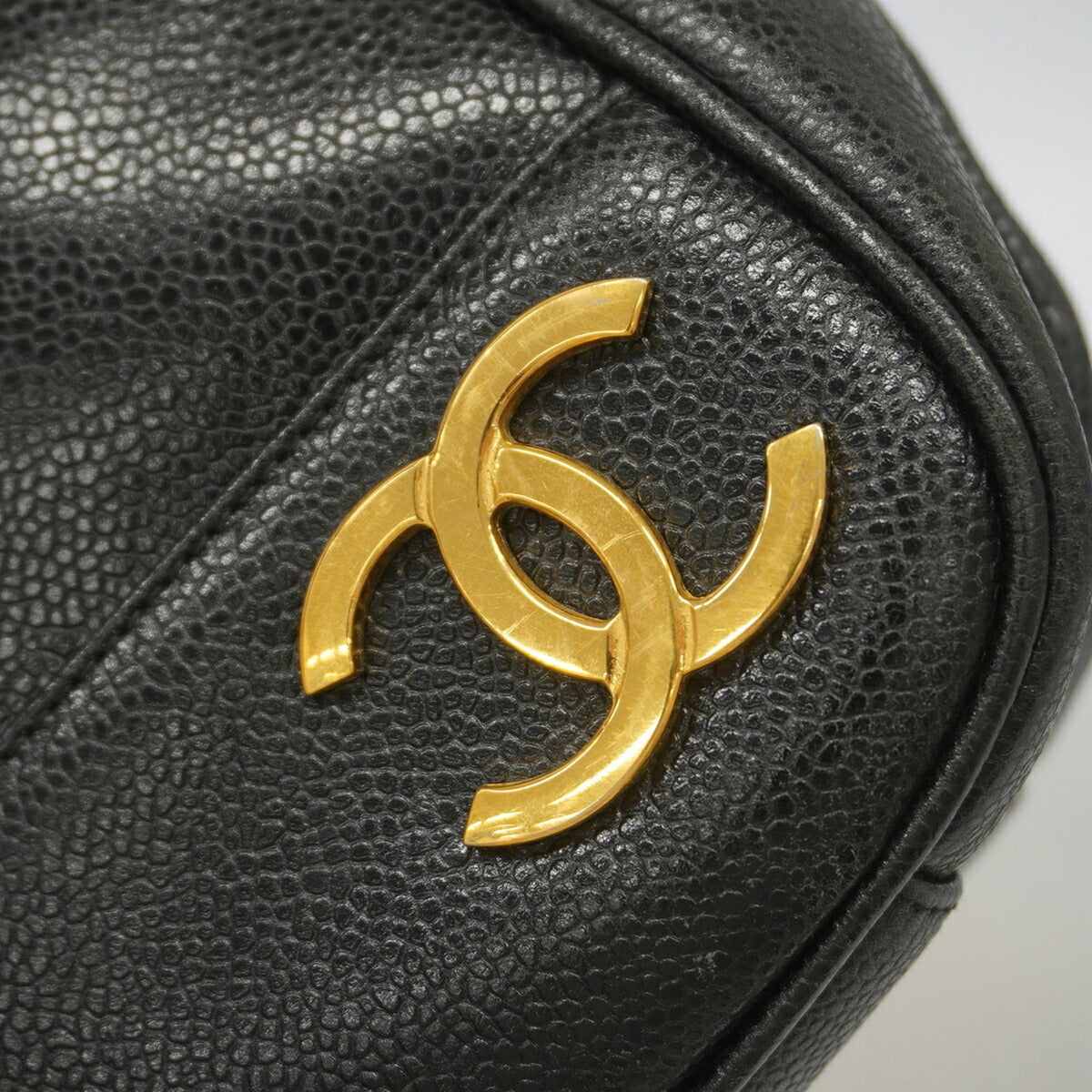 Chanel Black Grained Calfskin Tote Bag (Pre-Owned)