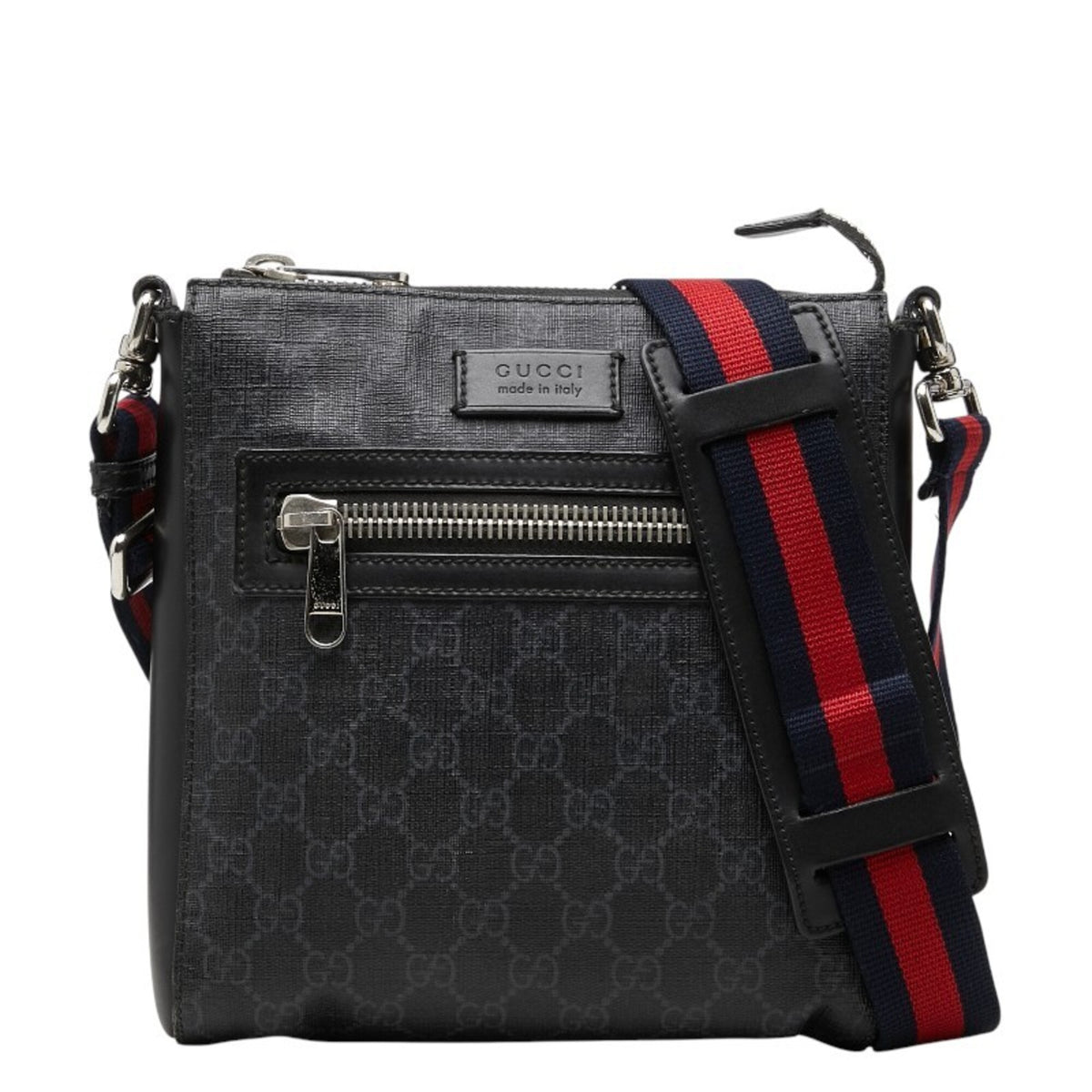 Gucci Sherry Line Black Pvc Leather Shoulder Bag (Pre-Owned)
