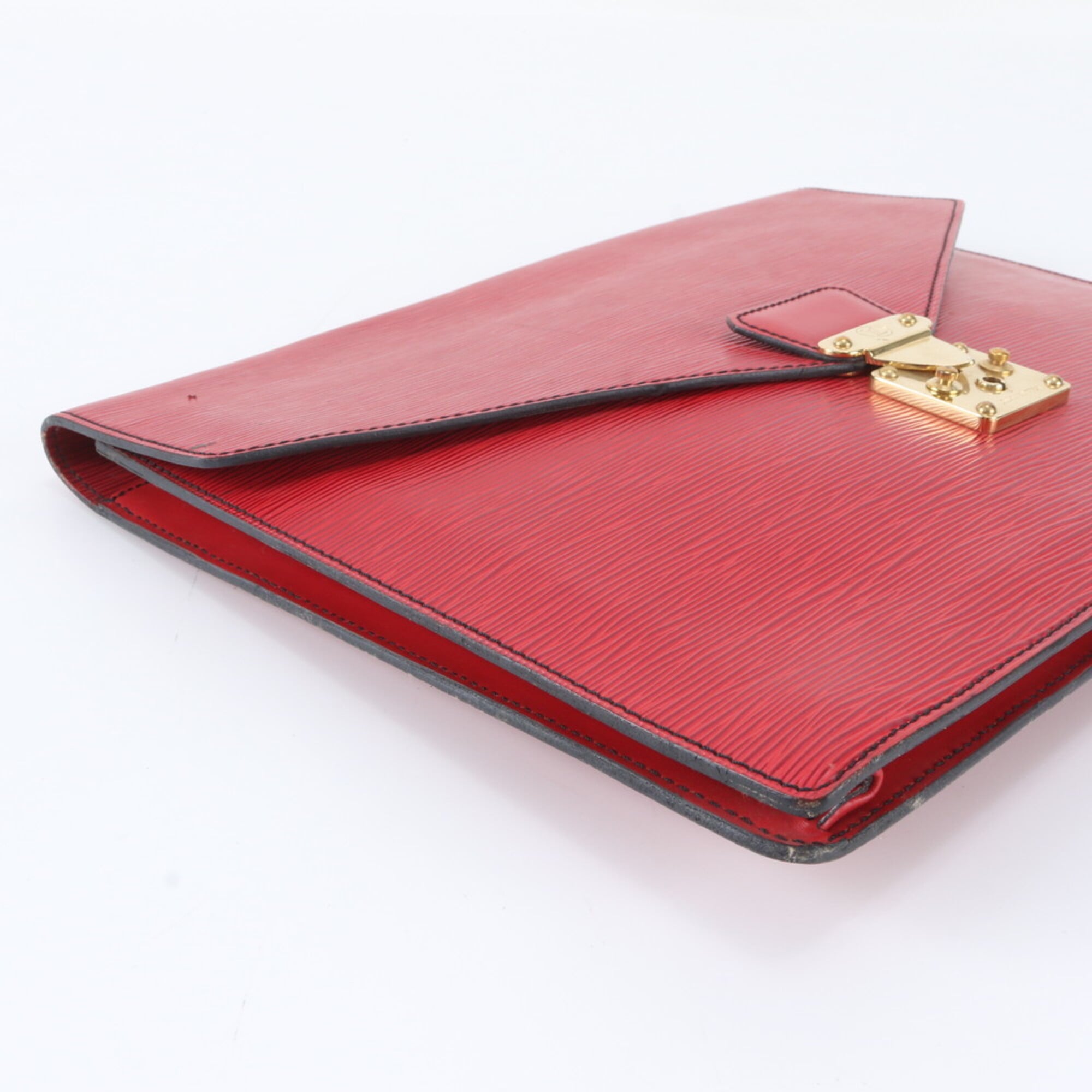 Louis Vuitton Castilian Red Leather Clutch Bag (Pre-Owned)