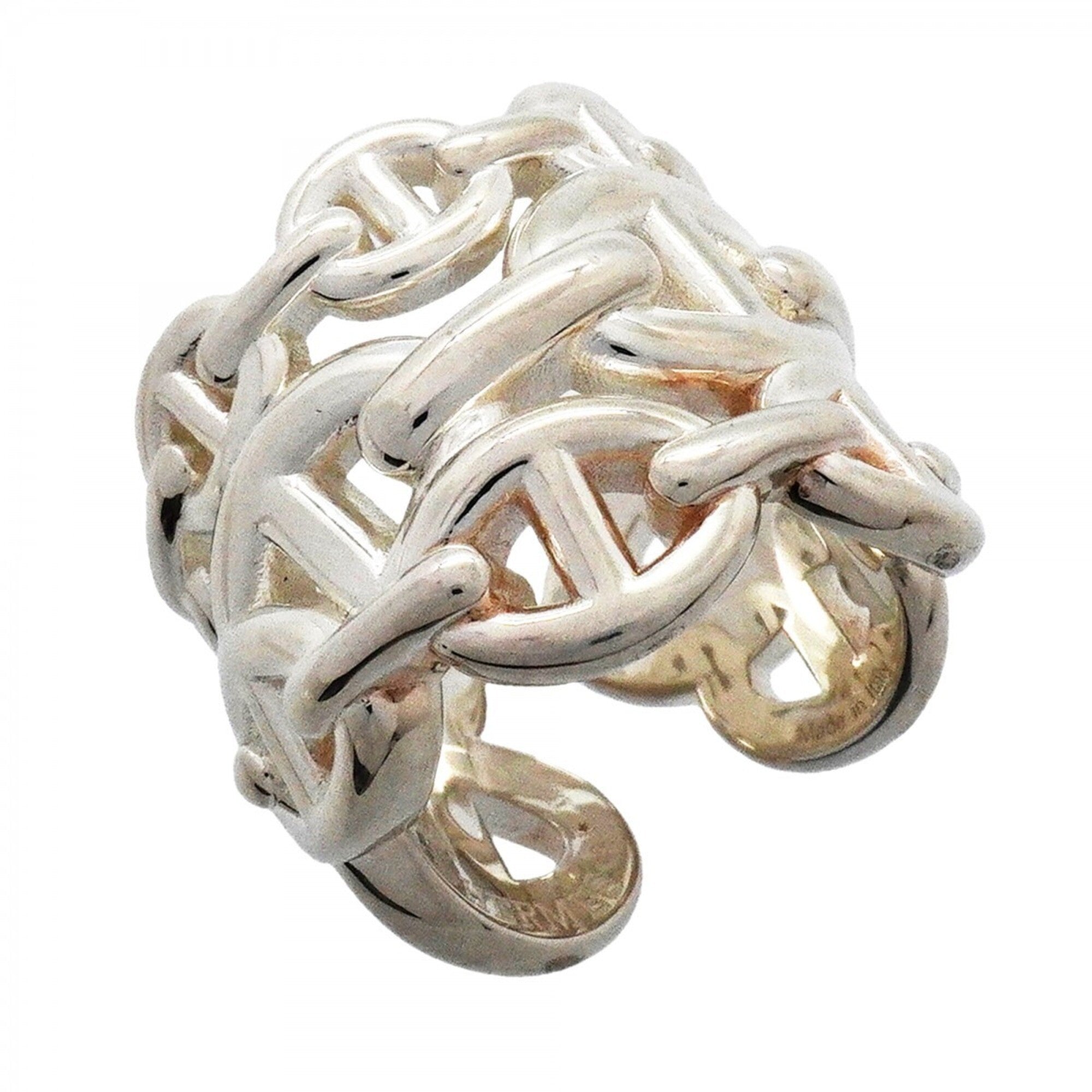 Hermes Silver 925 Band Ring (Pre-Owned)