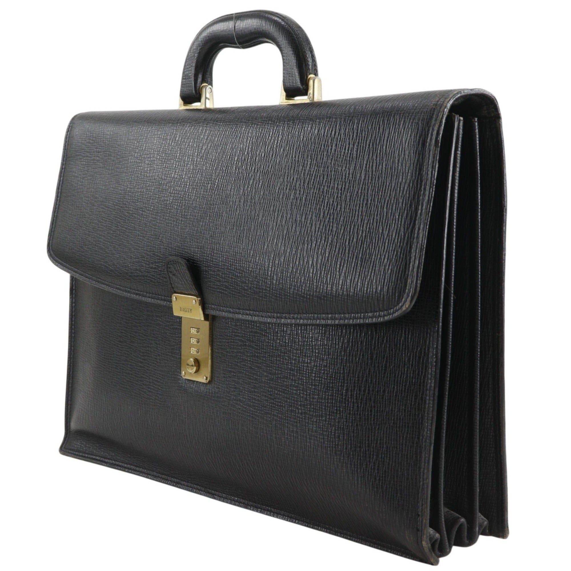 Bally Black Leather Briefcase (Pre-Owned)