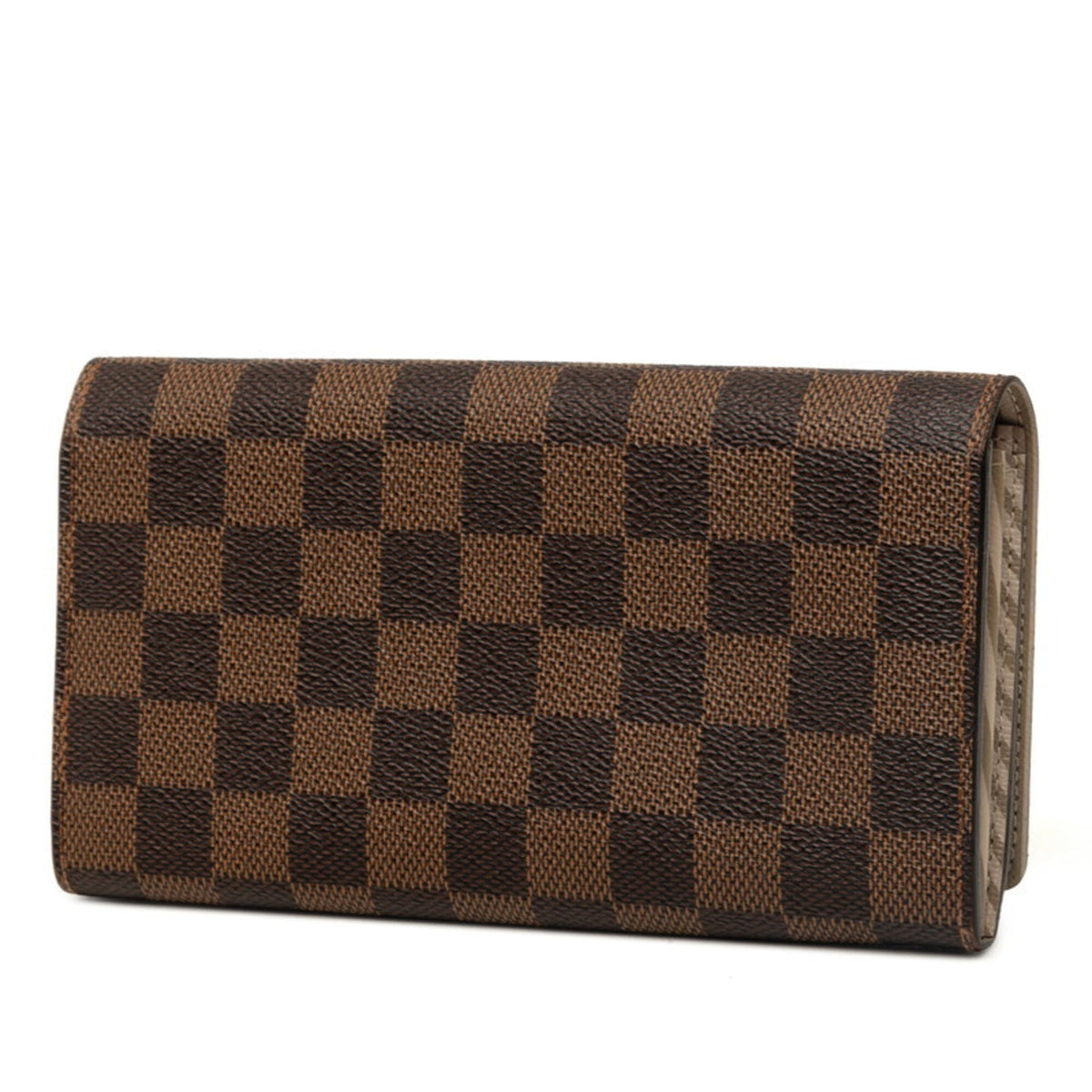 Louis Vuitton Damier Brown Pvc Leather Long Wallet (Bi-Fold) (Pre-Owned)
