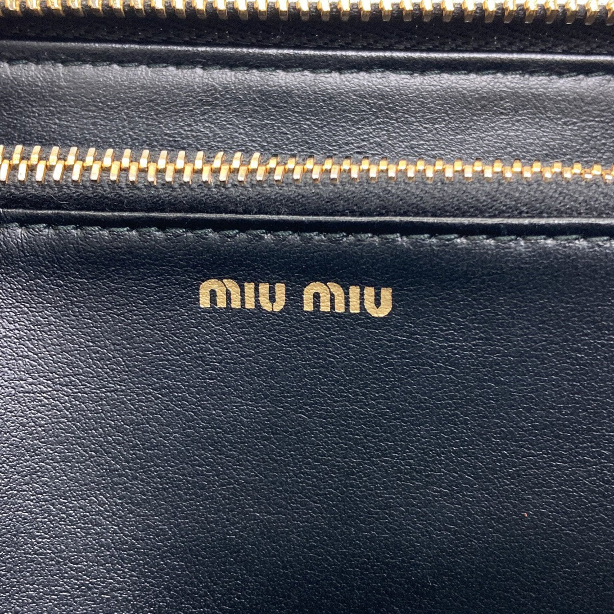 Miu Miu Black Leather Long Wallet (Bi-Fold) (Pre-Owned)