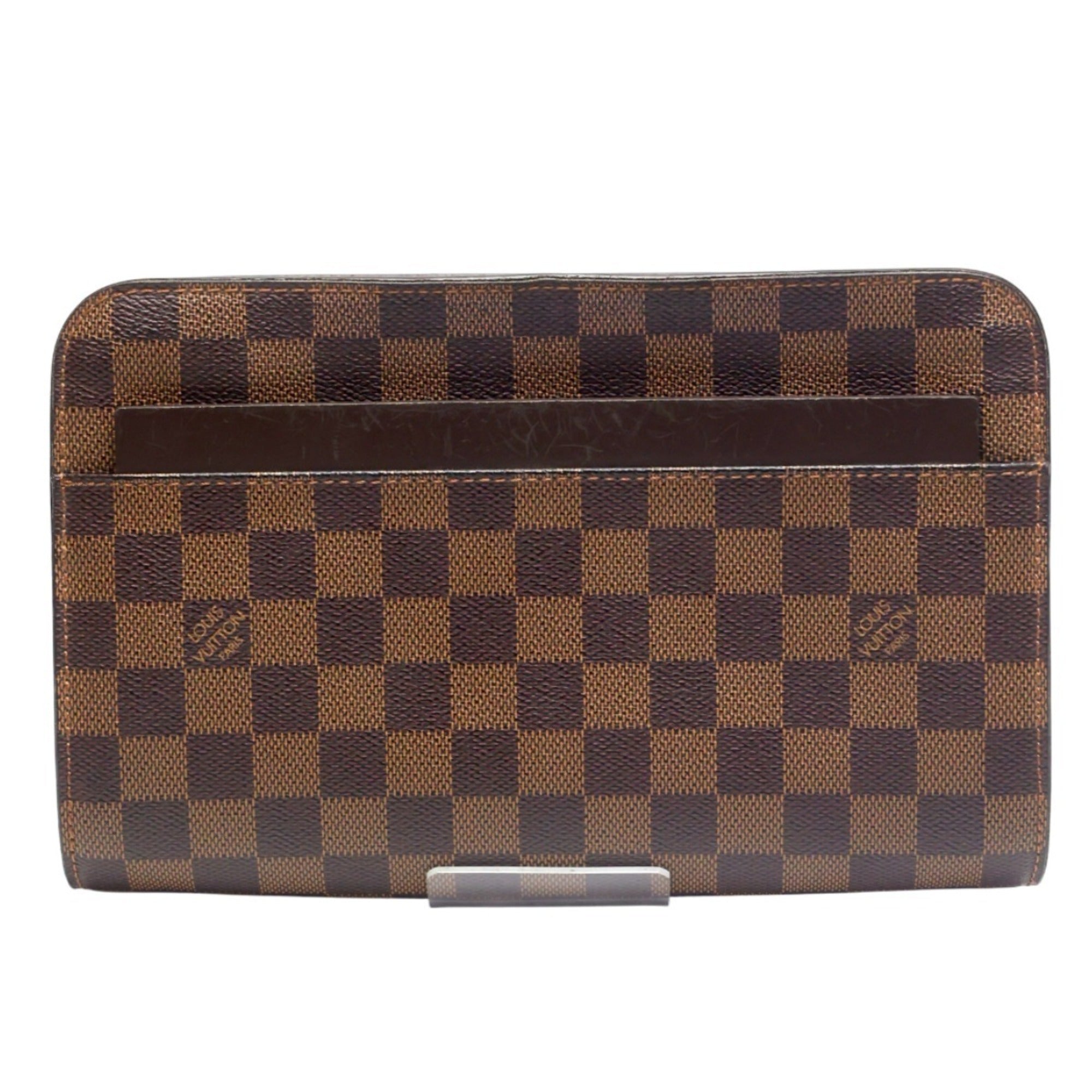 Louis Vuitton Damier Brown Damier Canvas Clutch Bag (Pre-Owned)