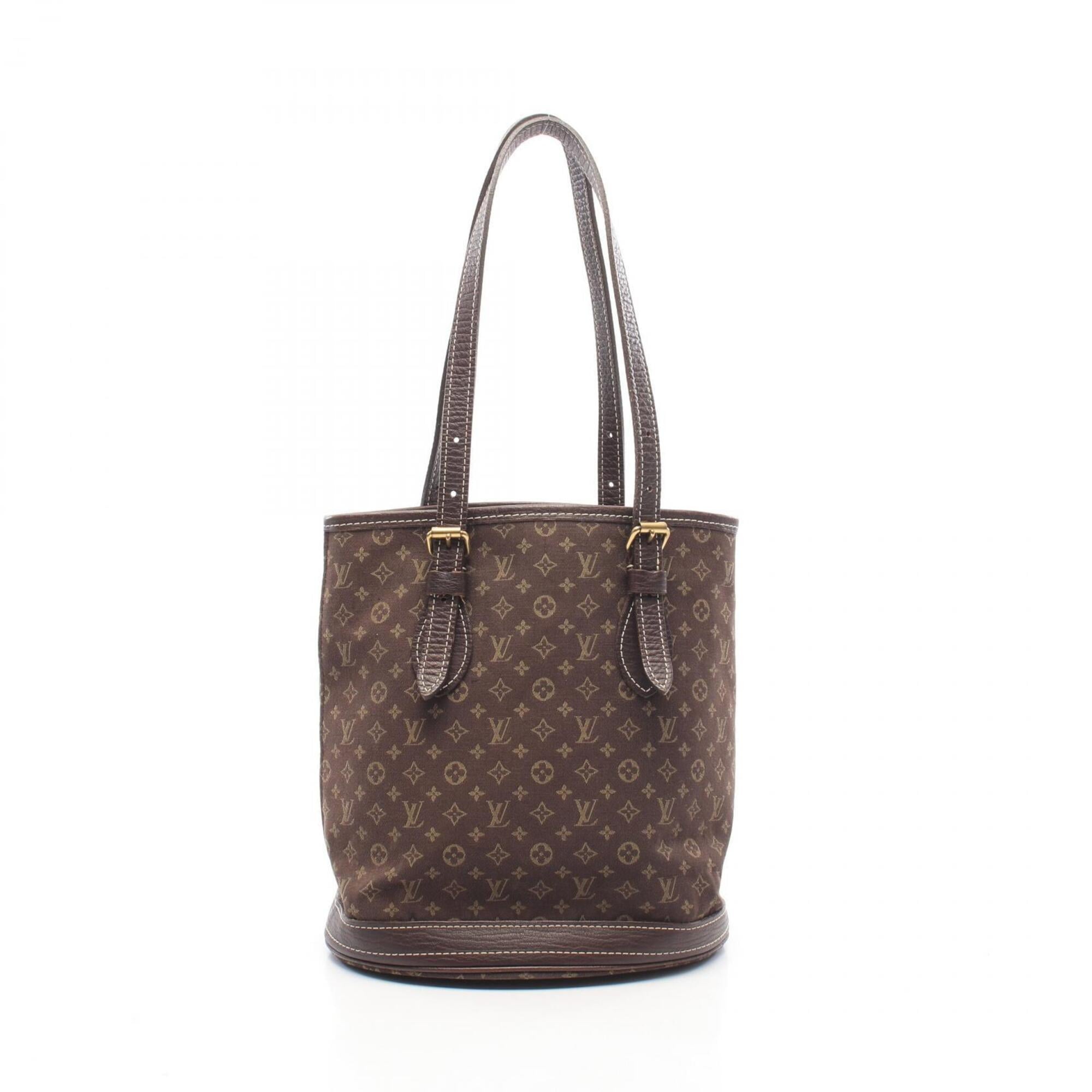 Louis Vuitton Brown Ebene Monogram Mini Lin Canvas Leather Handbag Tote Bag (Pre-Owned)