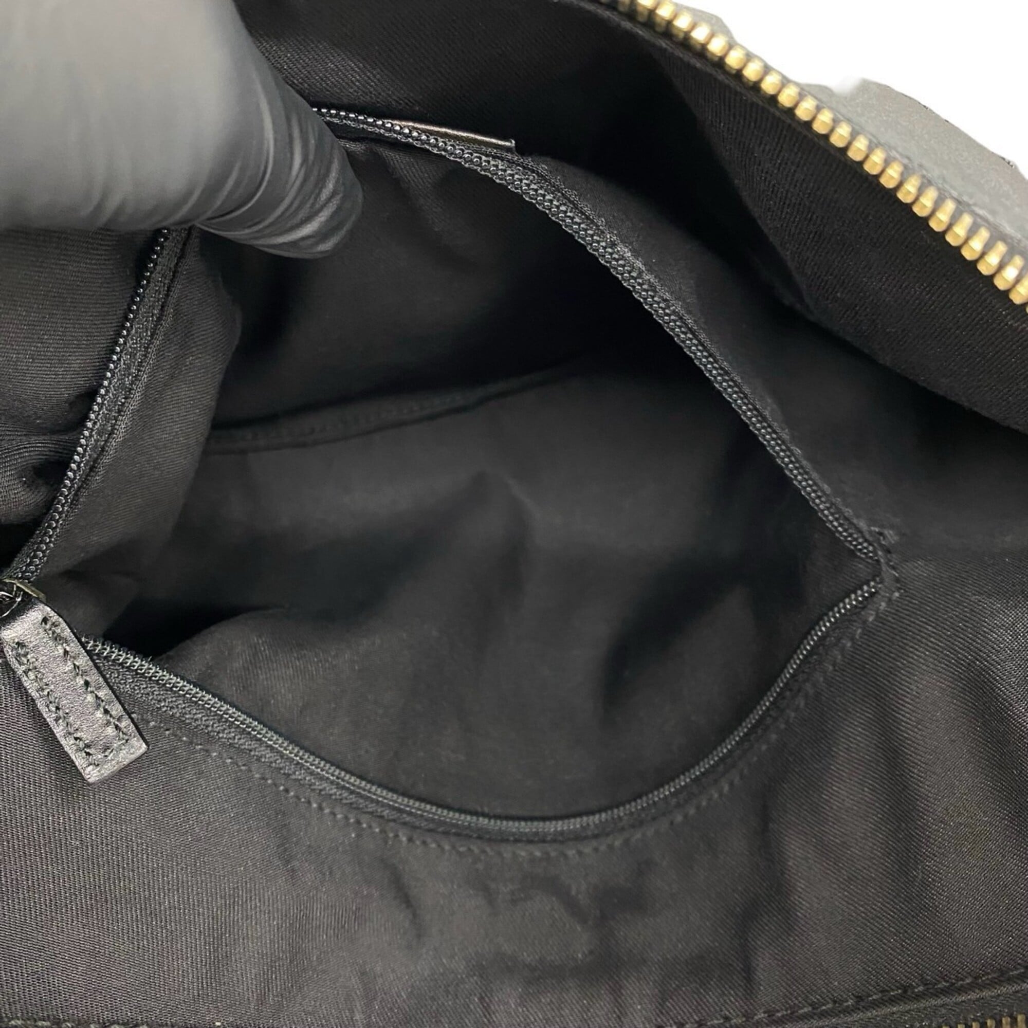 Gucci Black Leather Handbag Shoulder Bag Tote Bag (Pre-Owned)