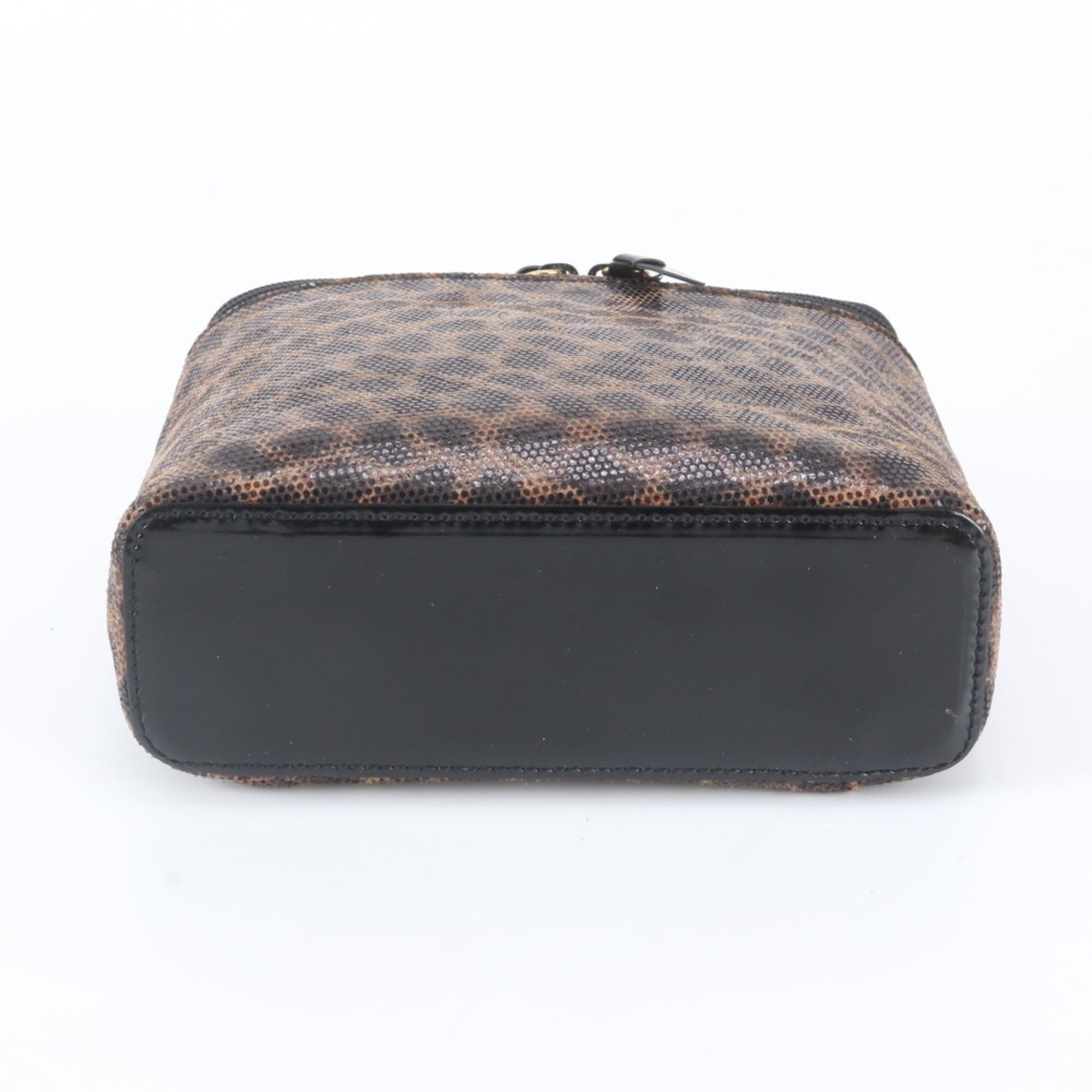 Loewe Black Brown Leather Handbag Pouch Vanity Bag (Pre-Owned)