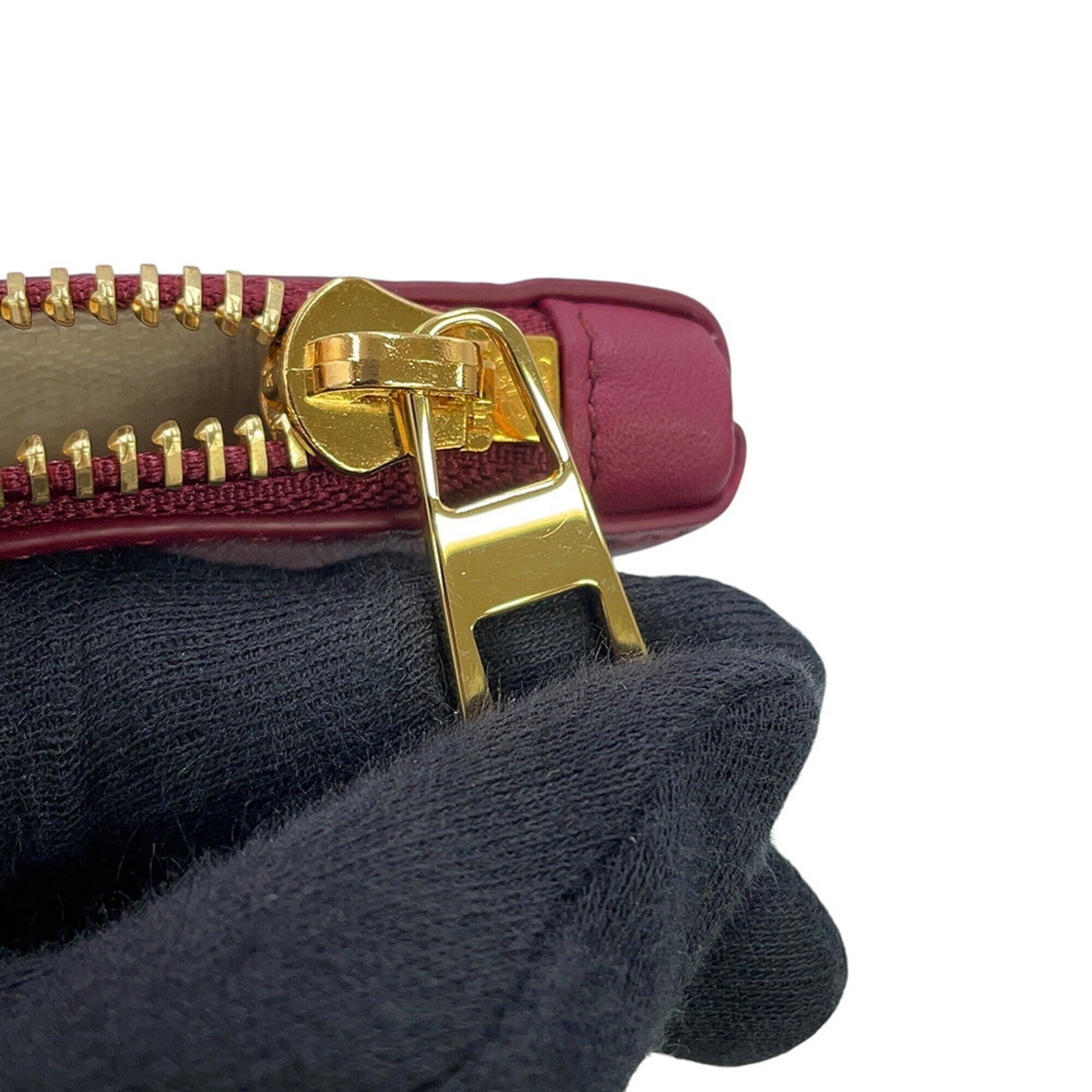 Loewe Bordeaux Leather Clutch Bag Handbag Pouch (Pre-Owned)