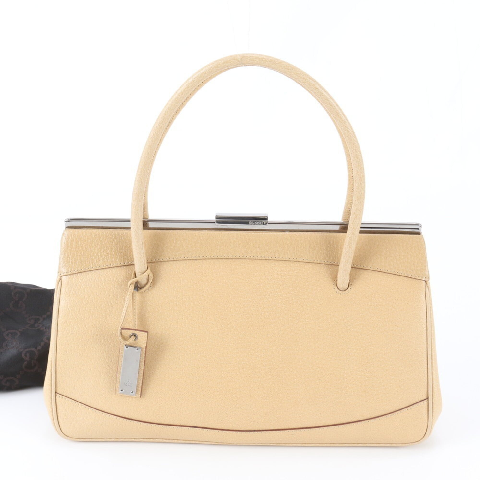 Gucci Beige Leather Handbag Tote Bag (Pre-Owned)