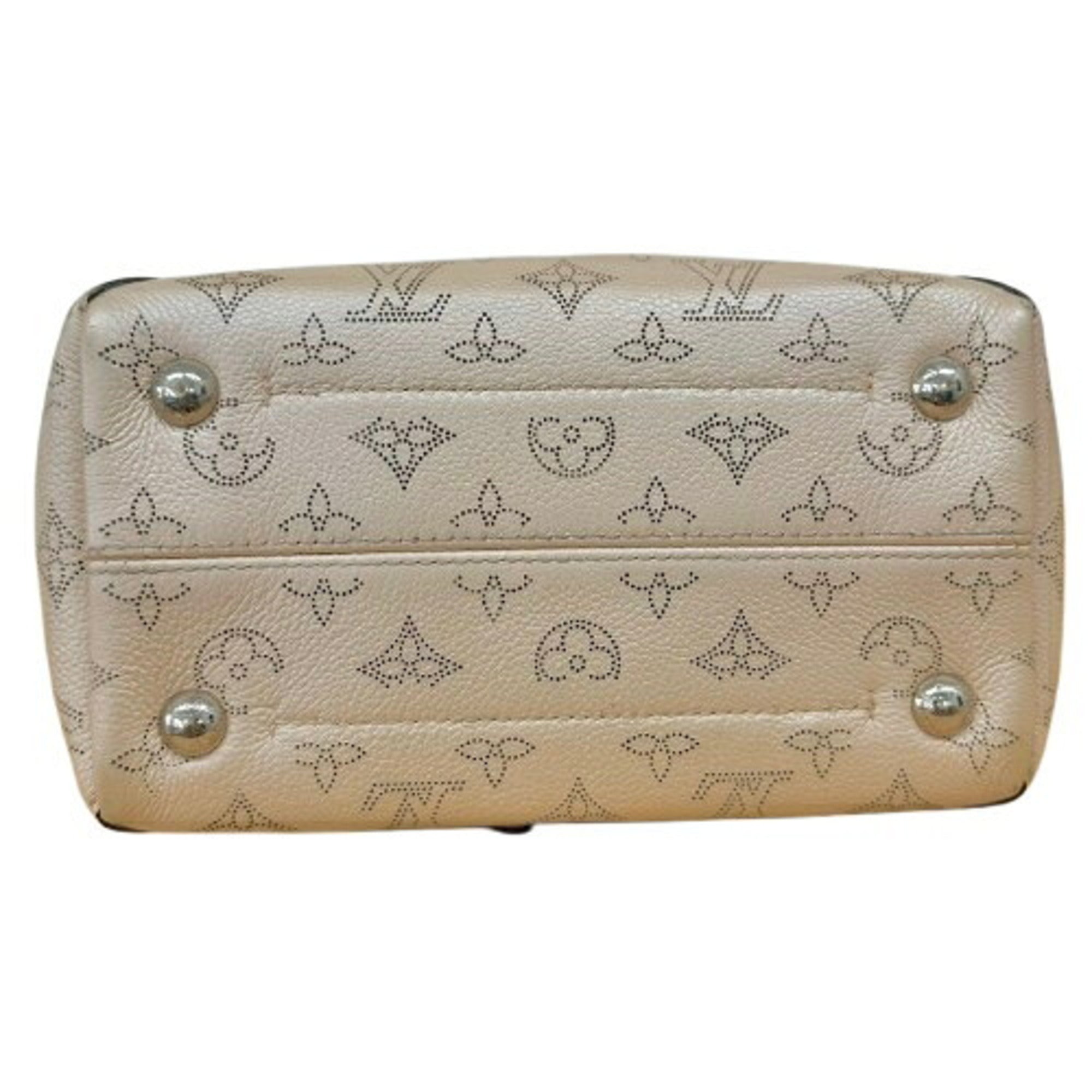 Louis Vuitton Mahina Pink Beige Leather Handbag Shoulder Bag (Pre-Owned)
