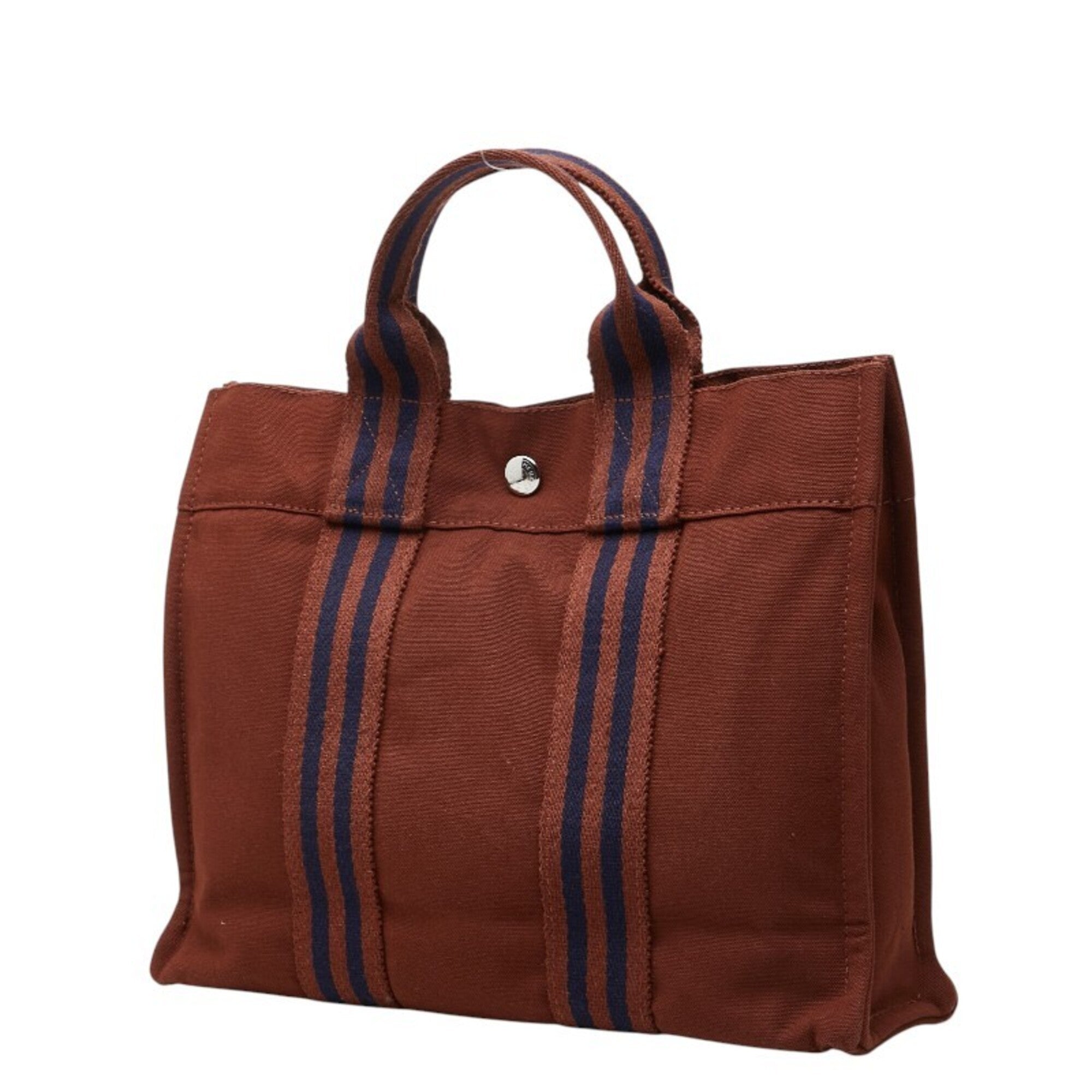Hermes Brown Canvas Tote Bag (Pre-Owned)