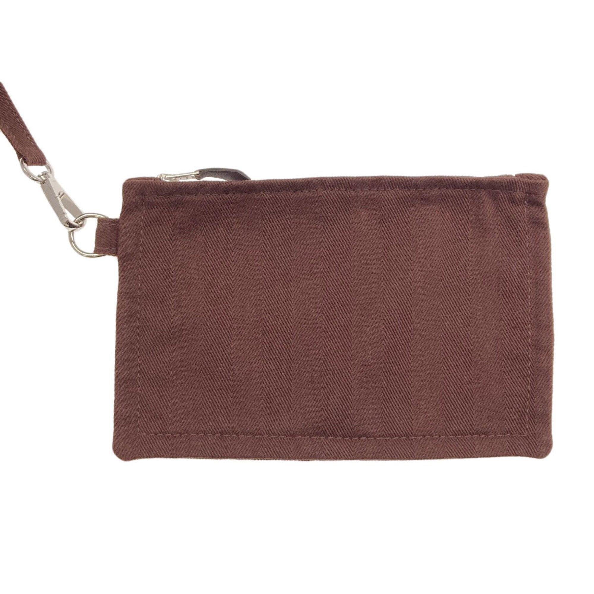Hermes Dark Brown Canvas Handbag (Pre-Owned)