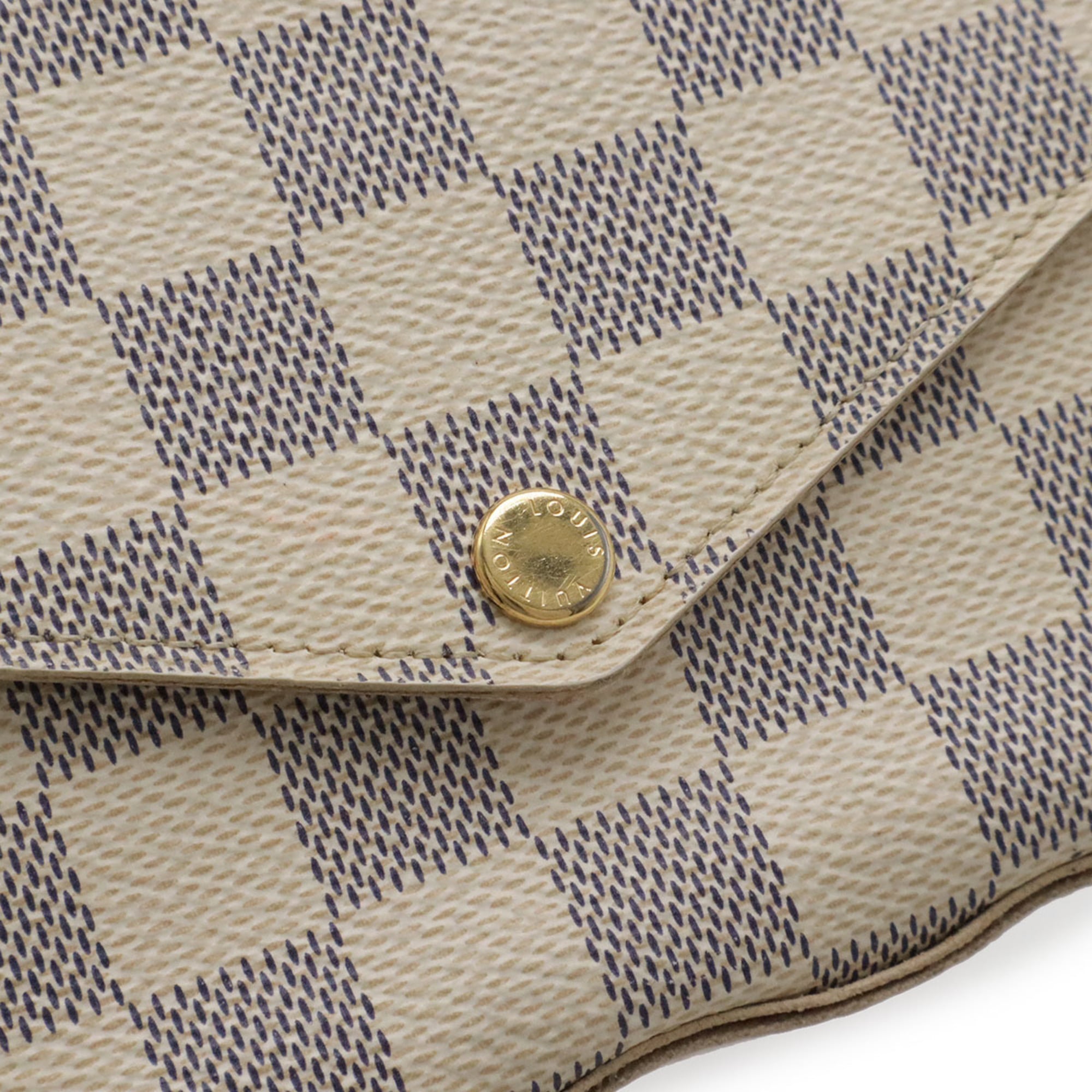 Louis Vuitton Damier Azur Ivory Damier Azur Canvas Pvc Clutch Bag Pochette Shoulder Bag (Pre-Owned)