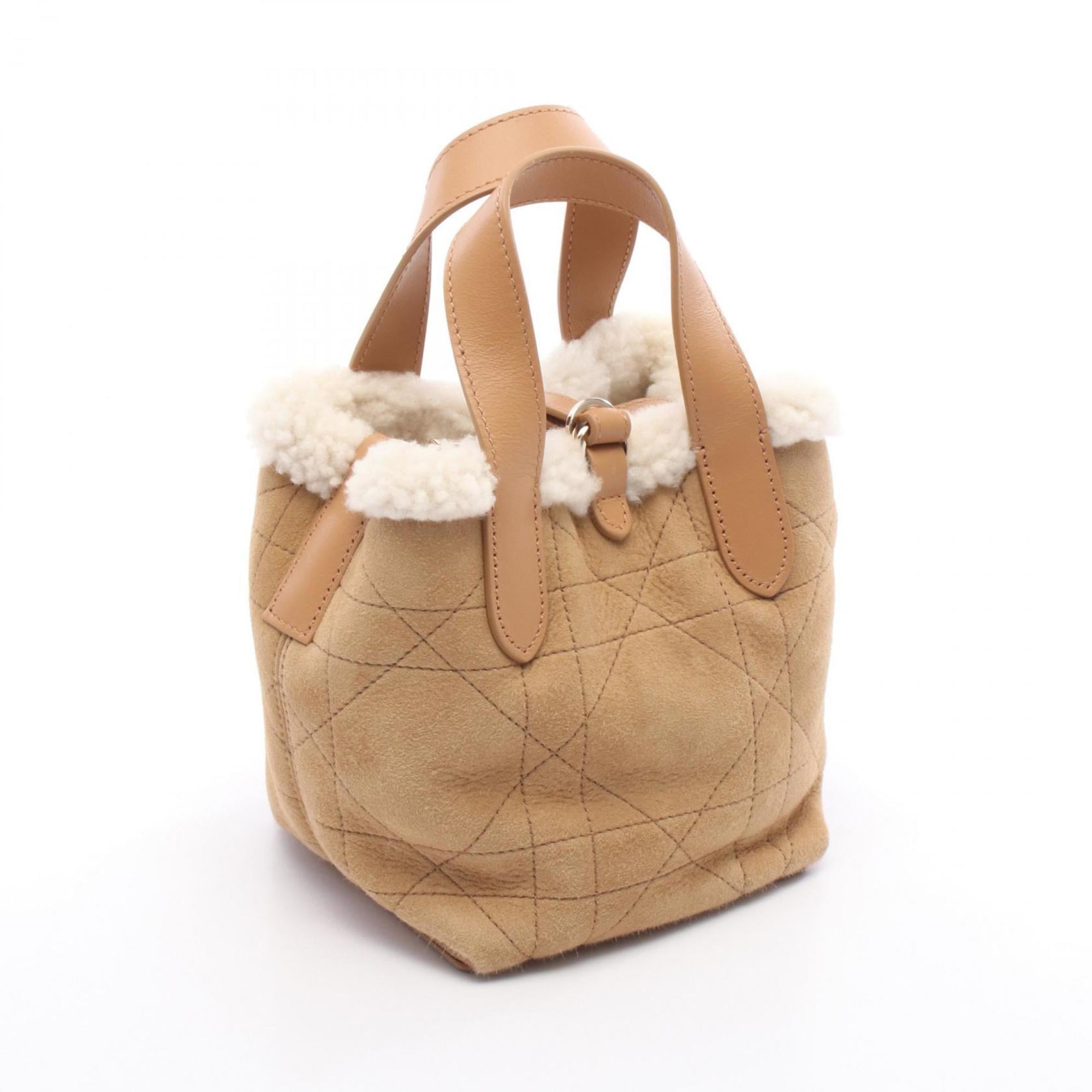 Christian Dior Brown White Leather Leather Handbag (Pre-Owned)