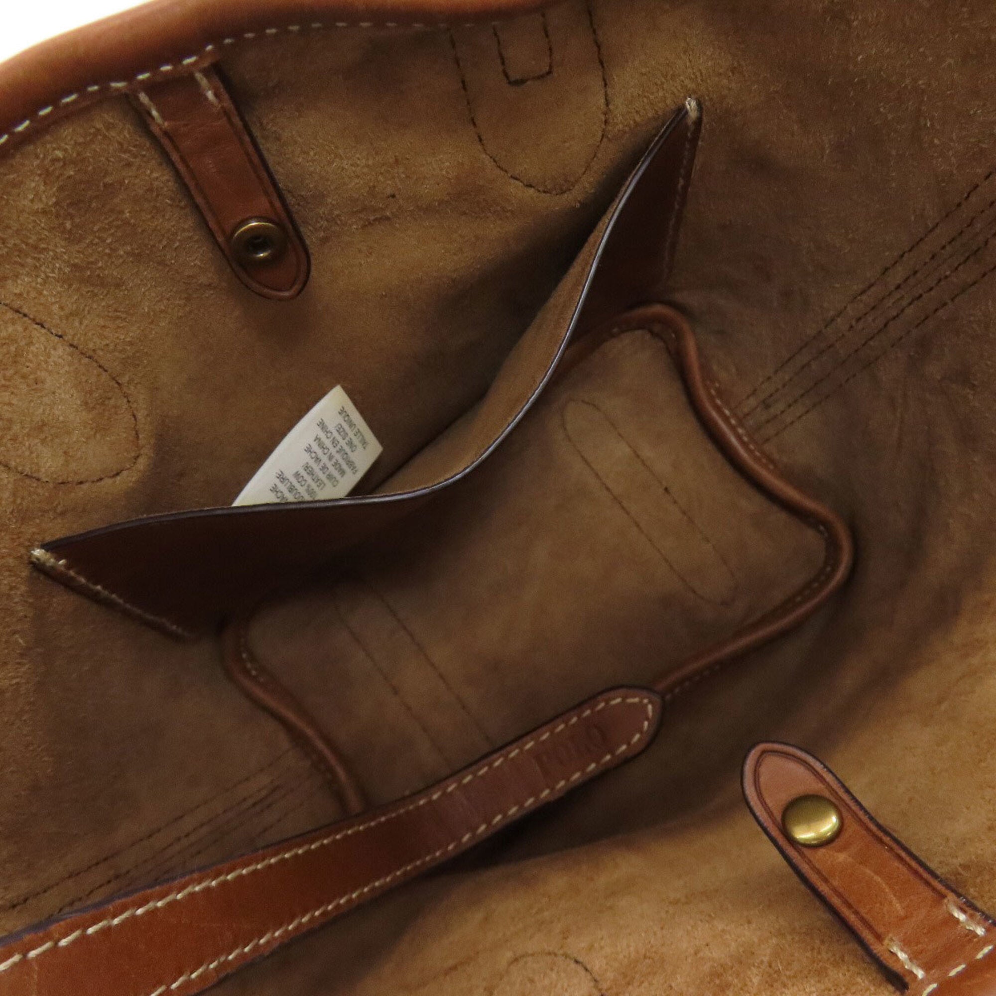 Ralph Lauren Brown Canvas Leather Handbag (Pre-Owned)