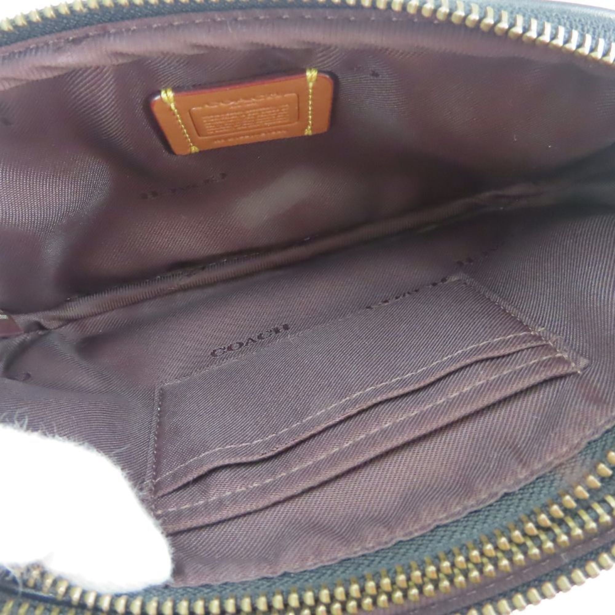 Coach Black Blue Silver Leather Pochette Shoulder Bag (Pre-Owned)