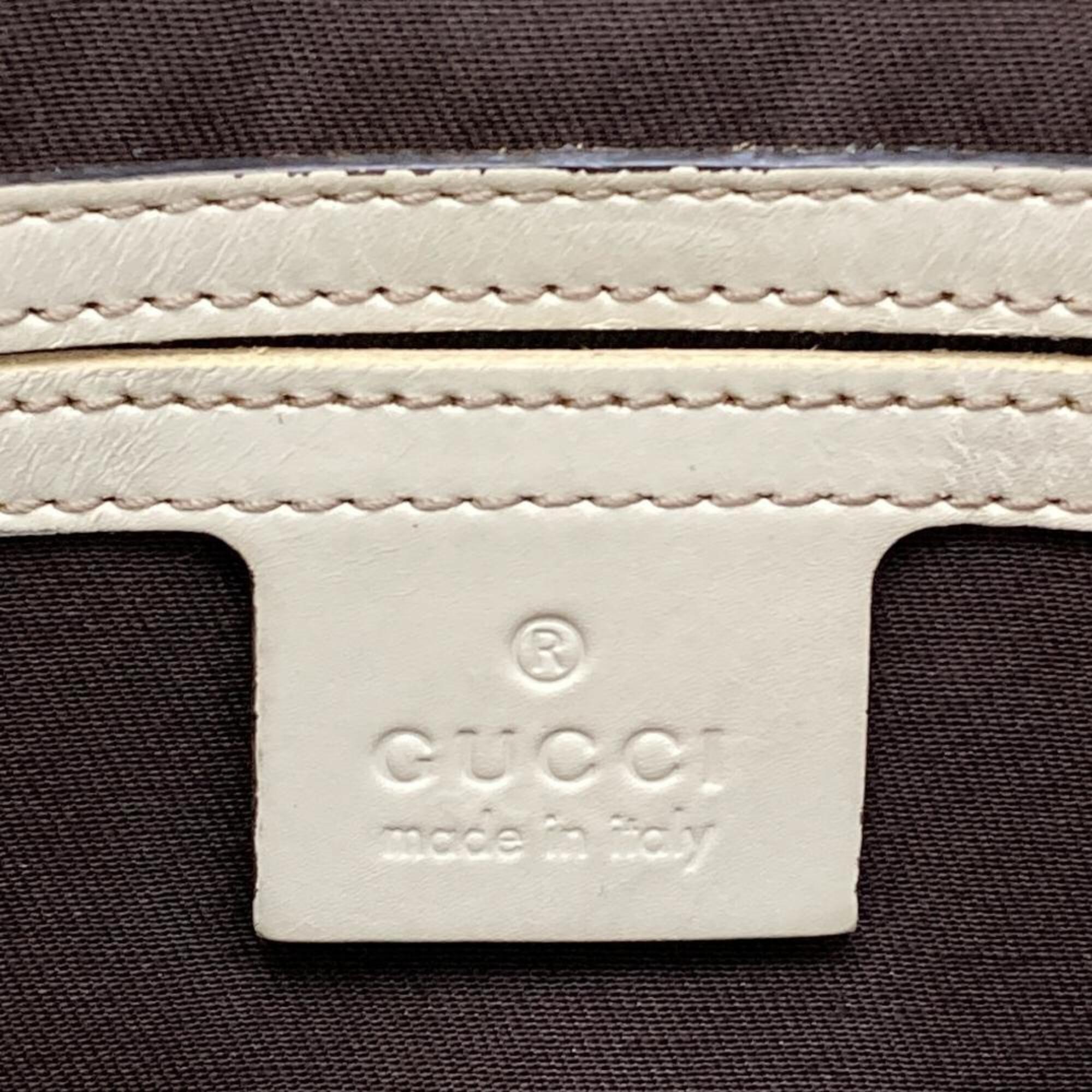 Gucci Beige Ivory Gg Supreme Canvas Shoulder Bag (Pre-Owned)