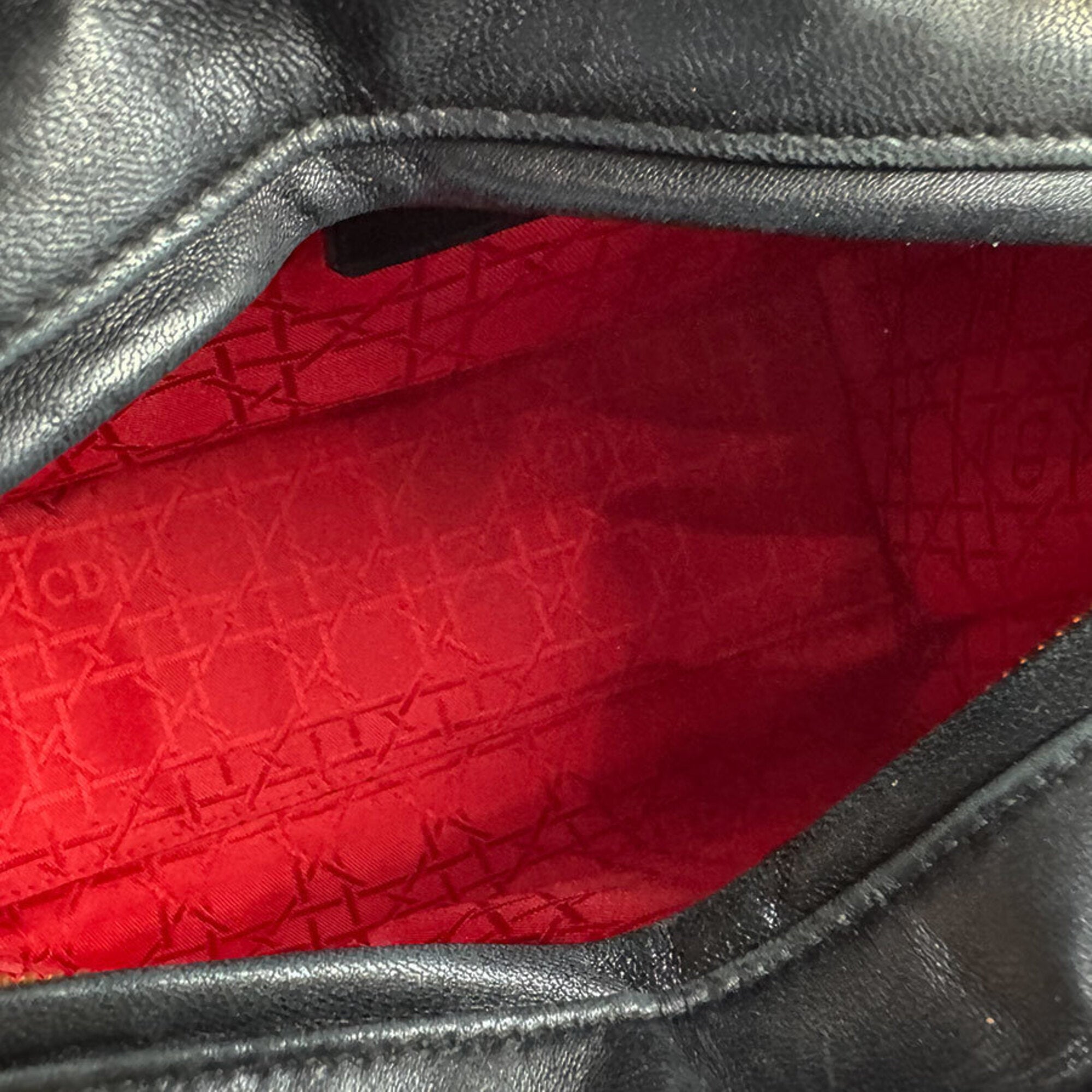 Christian Dior Black Leather Handbag Shoulder Bag (Pre-Owned)