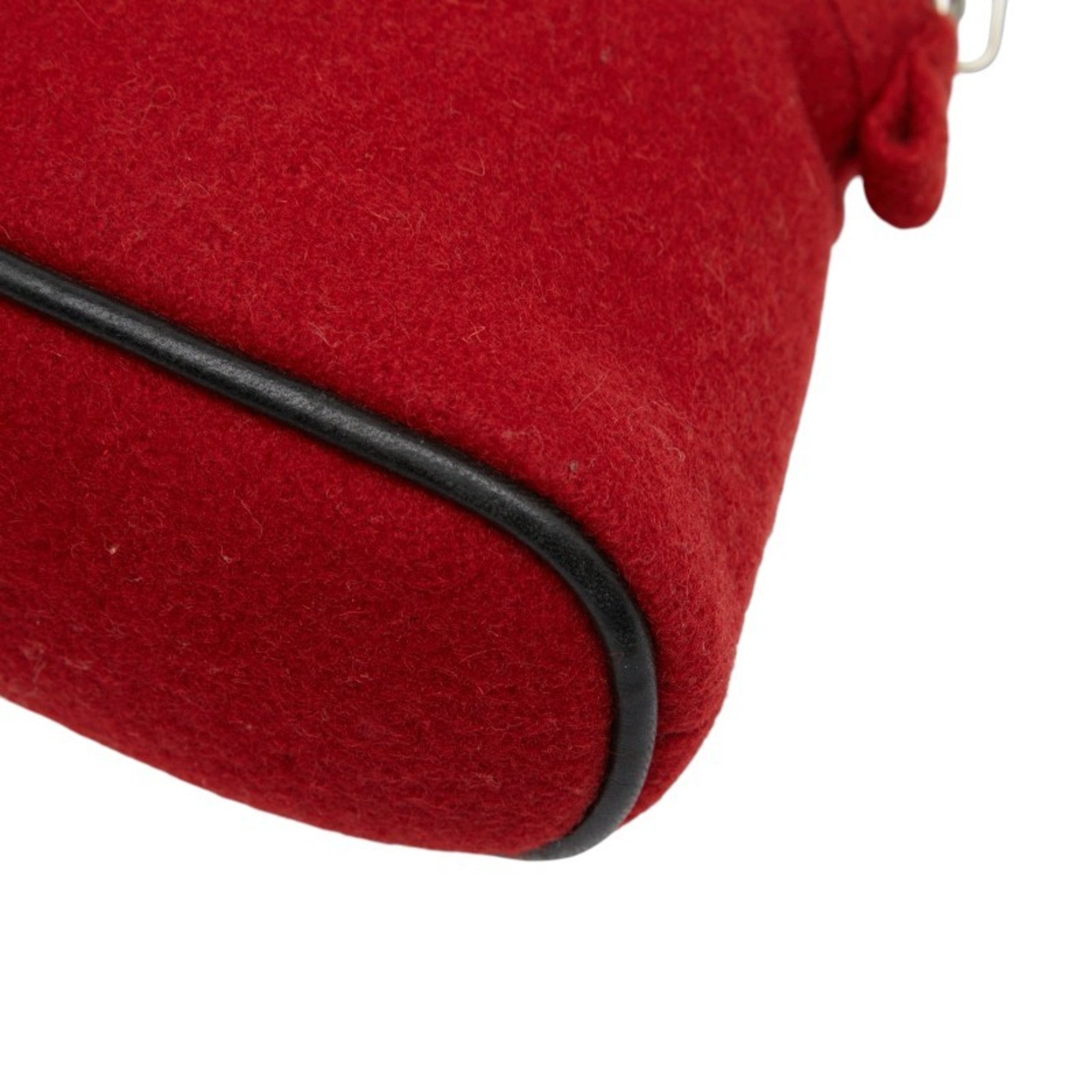 Hermes Red Color Wool Pouch (Pre-Owned)