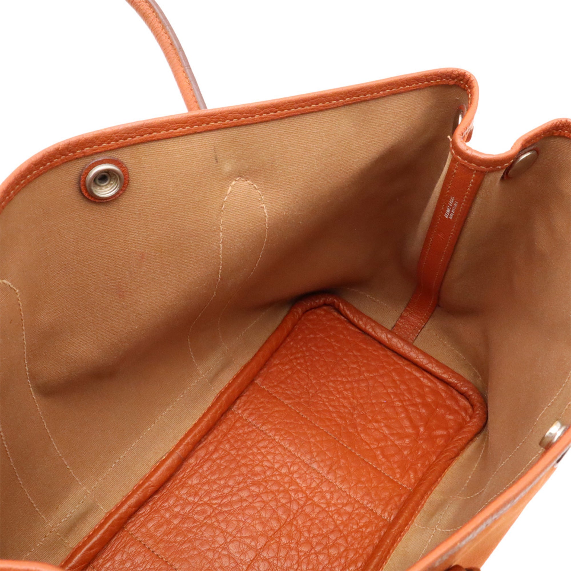 Hermes Orange Toile Officier Handbag Shoulder Bag Tote Bag (Pre-Owned)