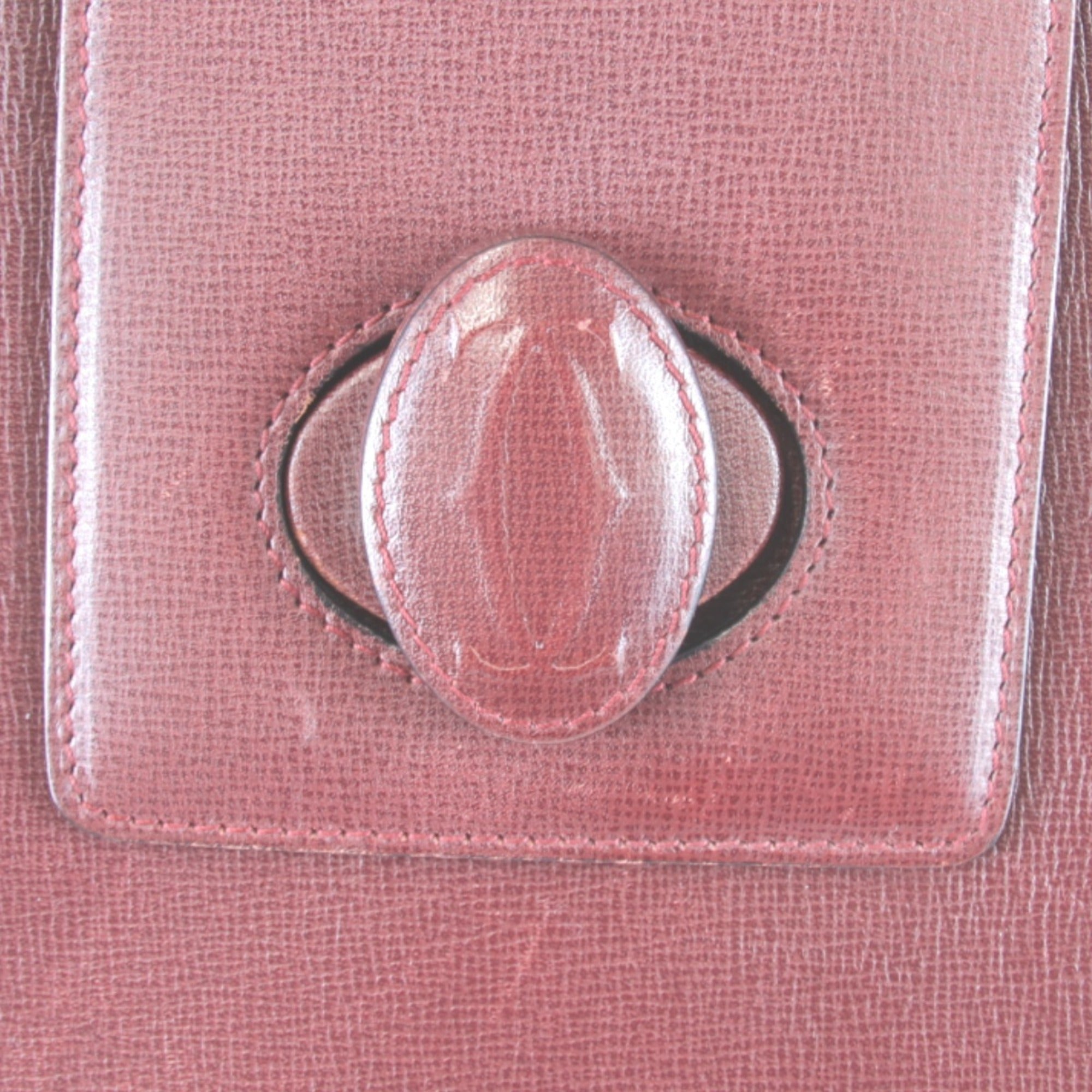 Cartier Wine Red Leather Shoulder Bag (Pre-Owned)