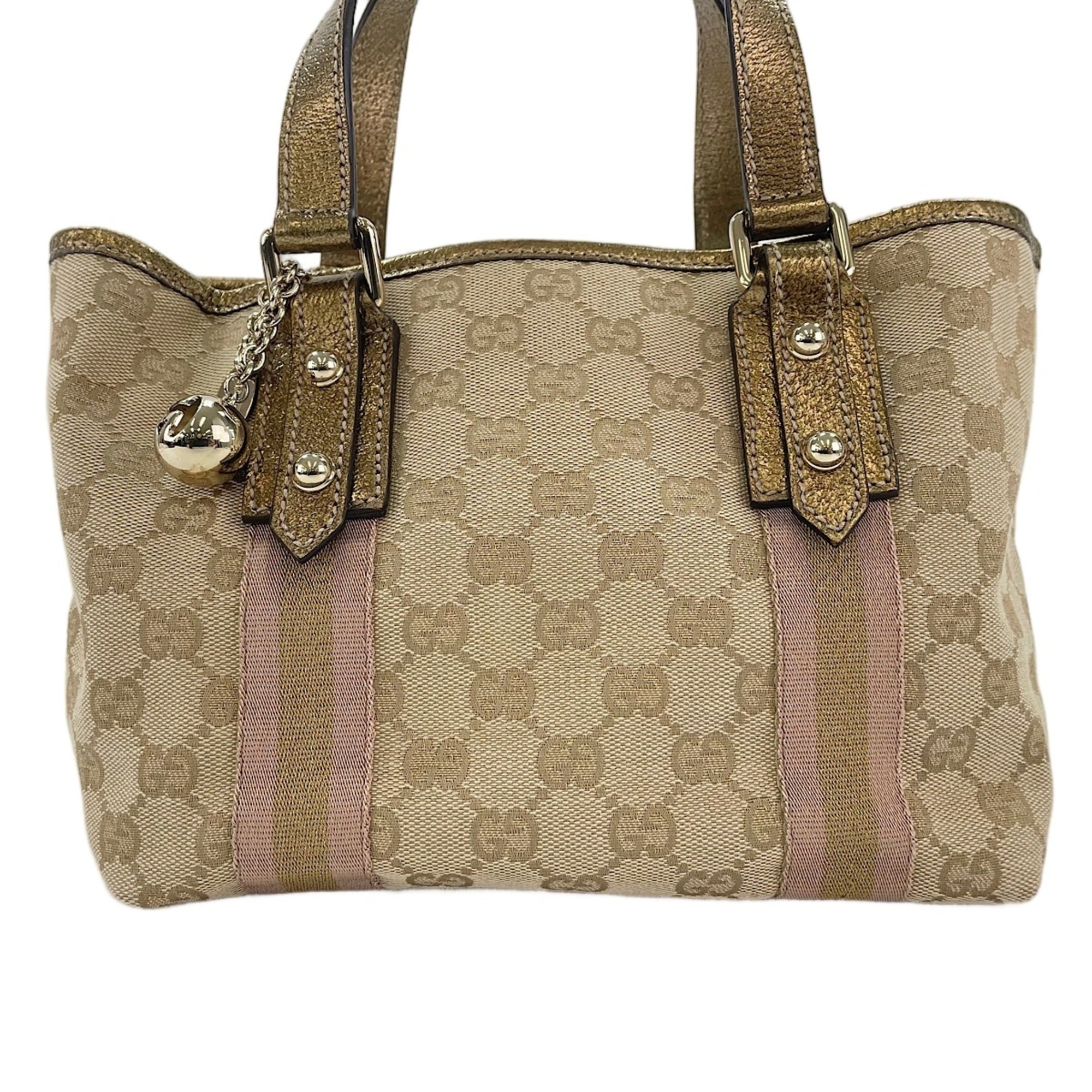 Gucci Sherry Line Beige Handbag (Pre-Owned)