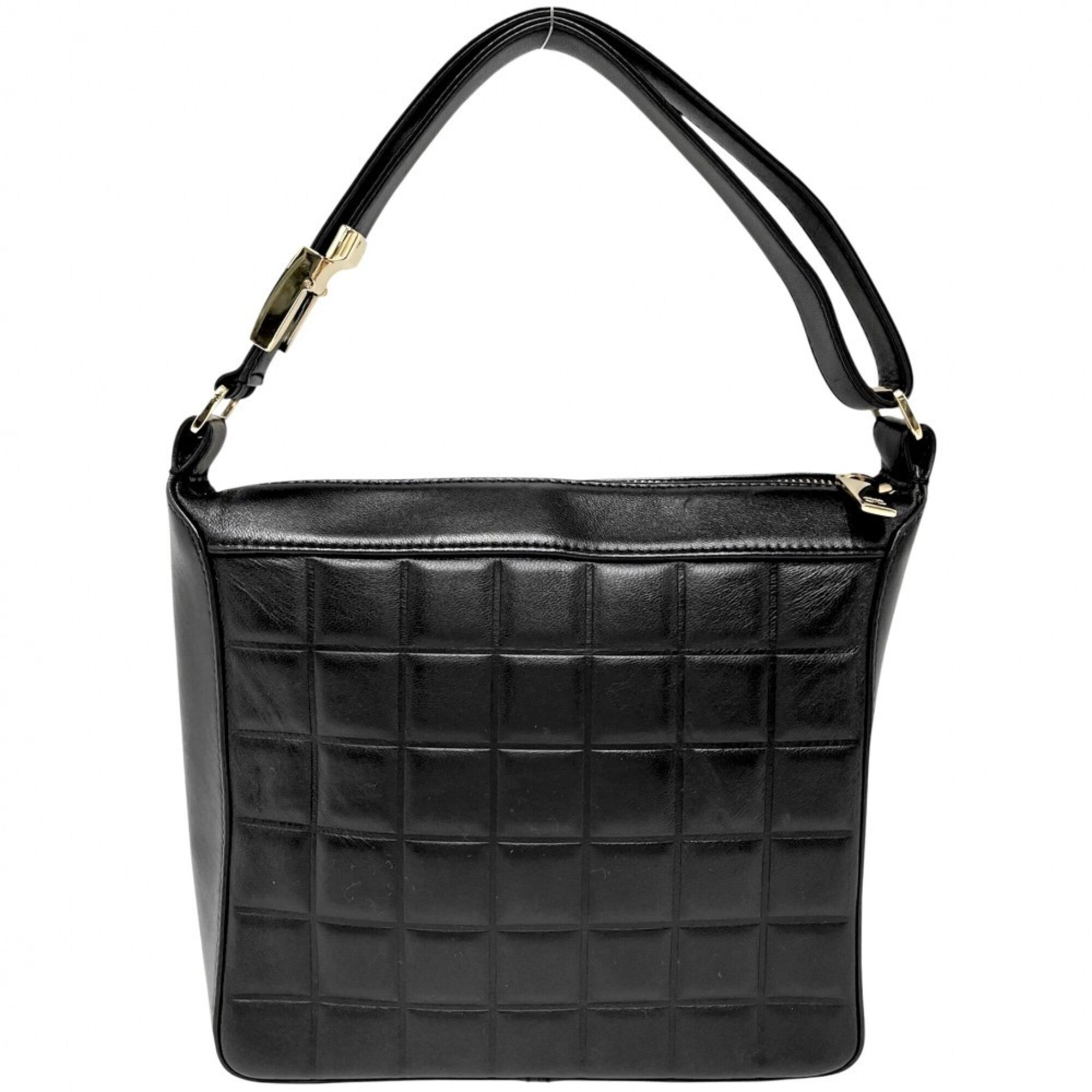 Chanel Black Leather Handbag Shoulder Bag (Pre-Owned)