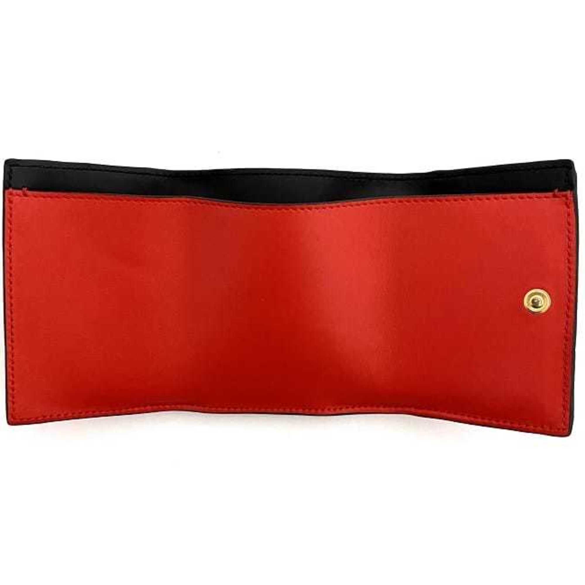 Loewe Red Color Leather Wallet (Tri-Fold) (Pre-Owned)