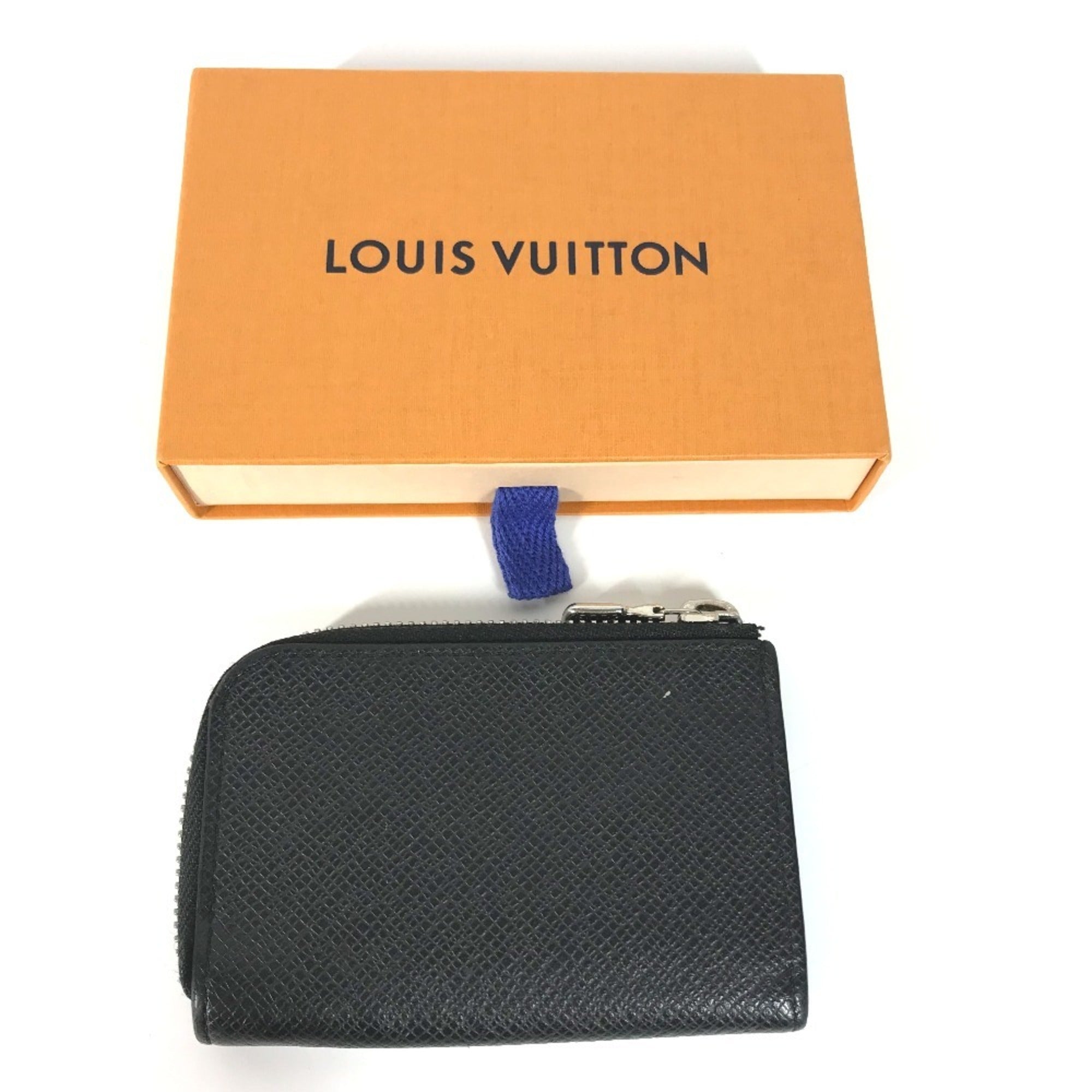 Louis Vuitton Taiga Ardoise Black Taiga Leather Coin Purse/Coin Case (Pre-Owned)
