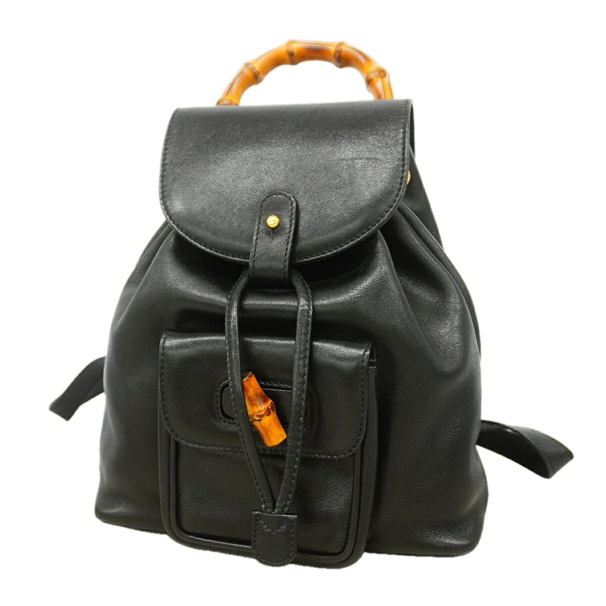 Gucci Black Leather Backpack (Pre-Owned)
