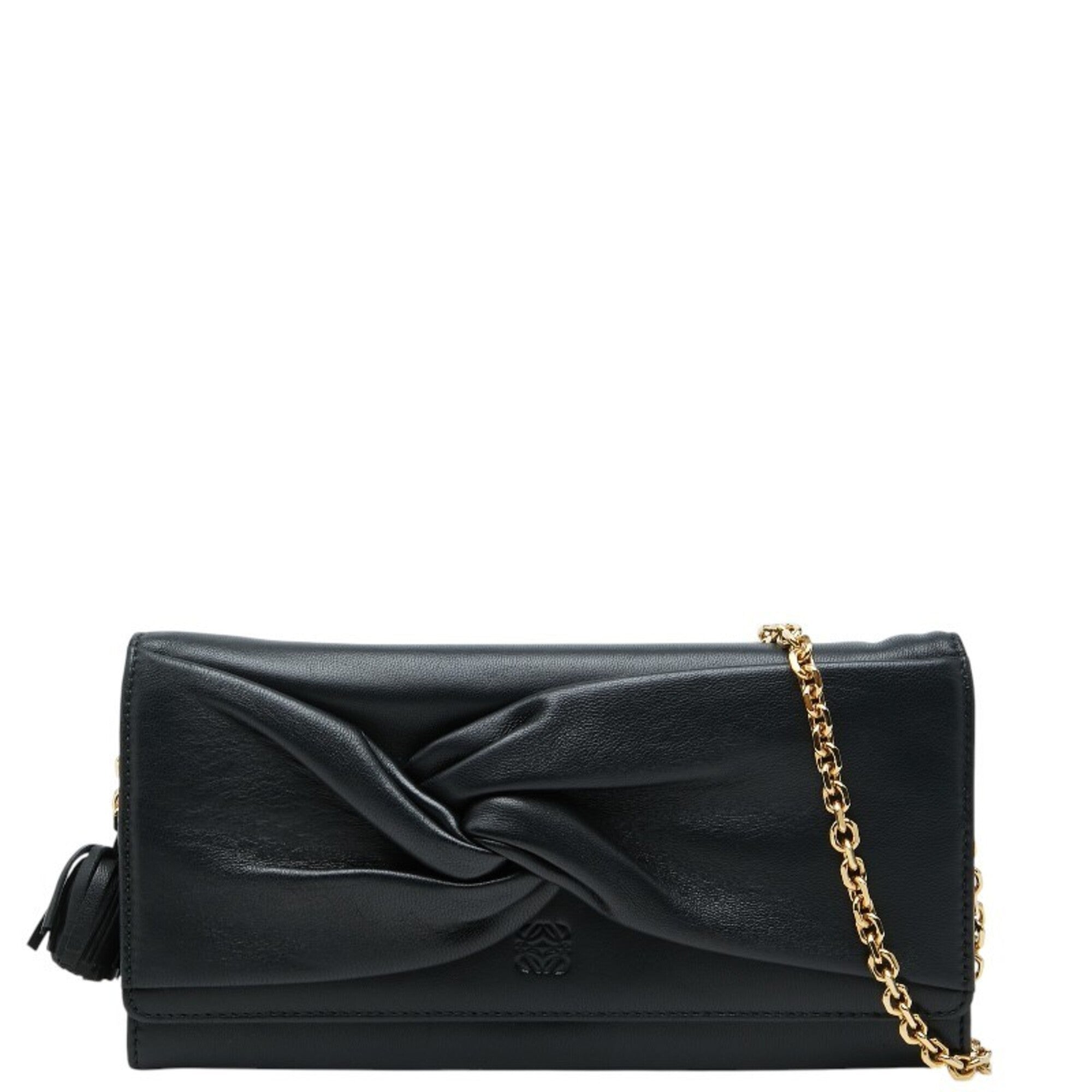 Loewe Black Leather Chain/Shoulder Wallet (Pre-Owned)
