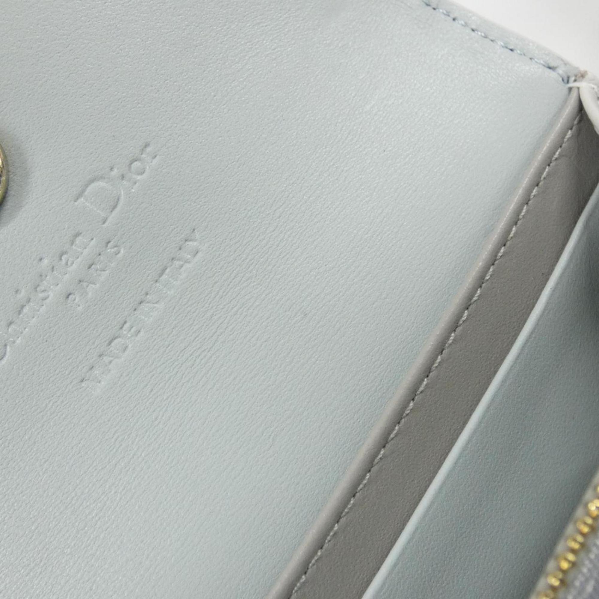 Christian Dior Gray Leather Wallet (Bi-Fold) (Pre-Owned)