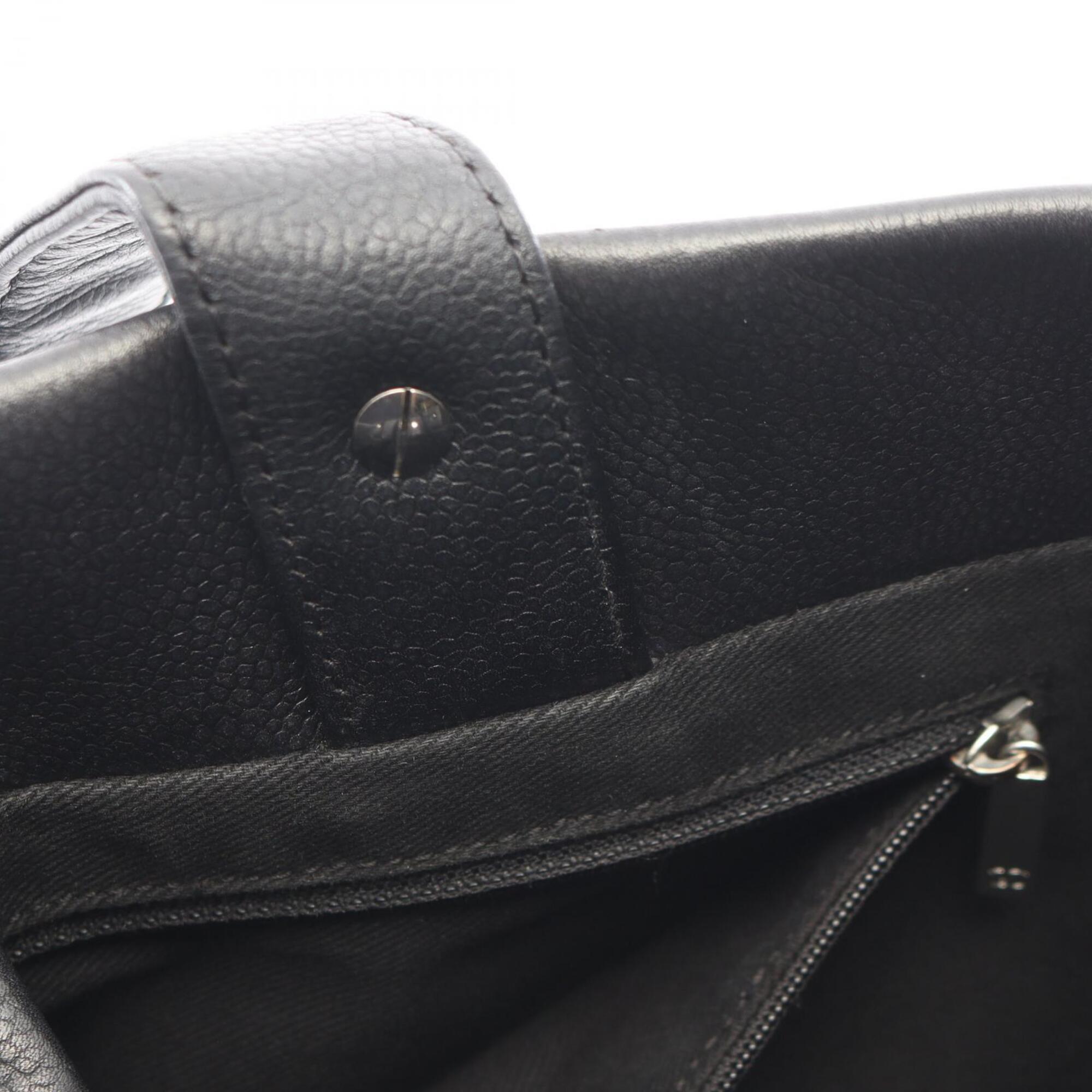 Chanel Black Grained Calfskin Handbag Pouch Tote Bag (Pre-Owned)