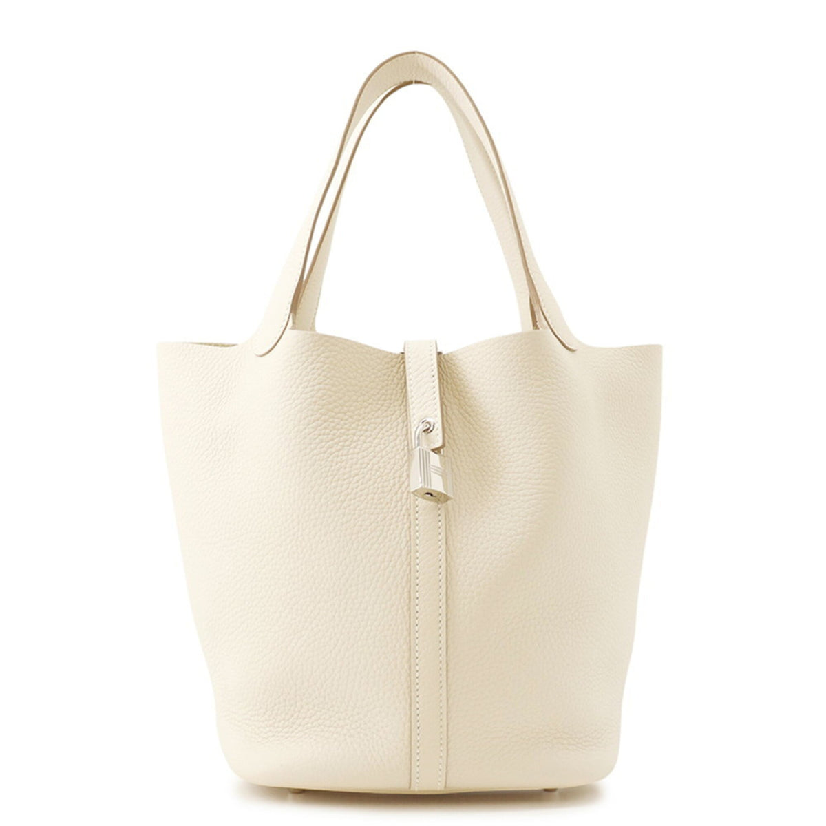 Hermes Picotin Silver Taurillon Clemence Leather Handbag Tote Bag (Pre-Owned)