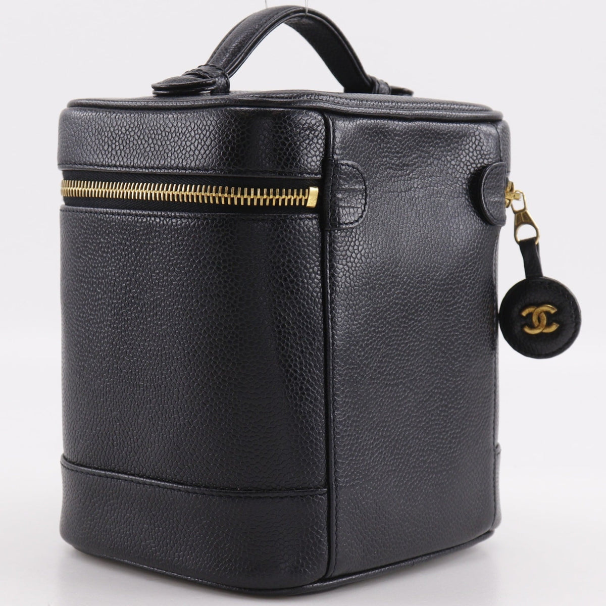 Chanel Black Grained Calfskin Vanity Bag (Pre-Owned)