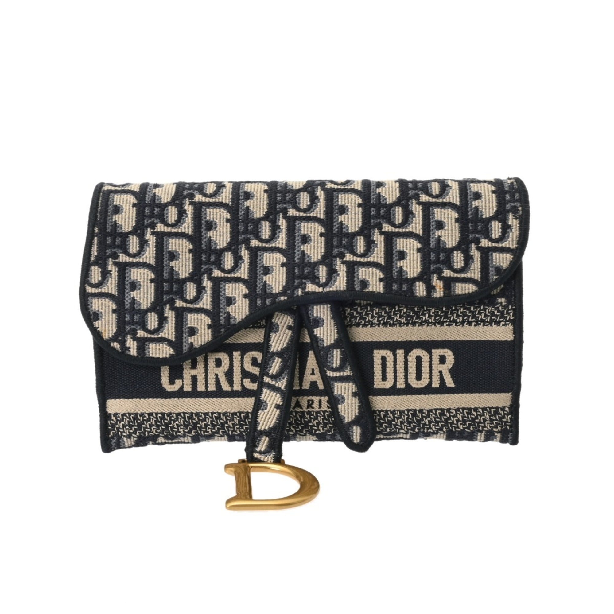 Christian Dior Blue Jacquard Shoulder Bag (Pre-Owned)