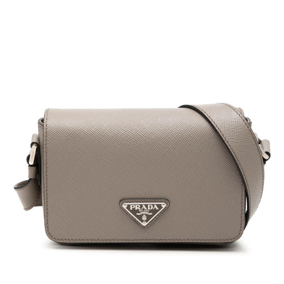 Prada Grayish Leather Shoulder Bag (Pre-Owned)