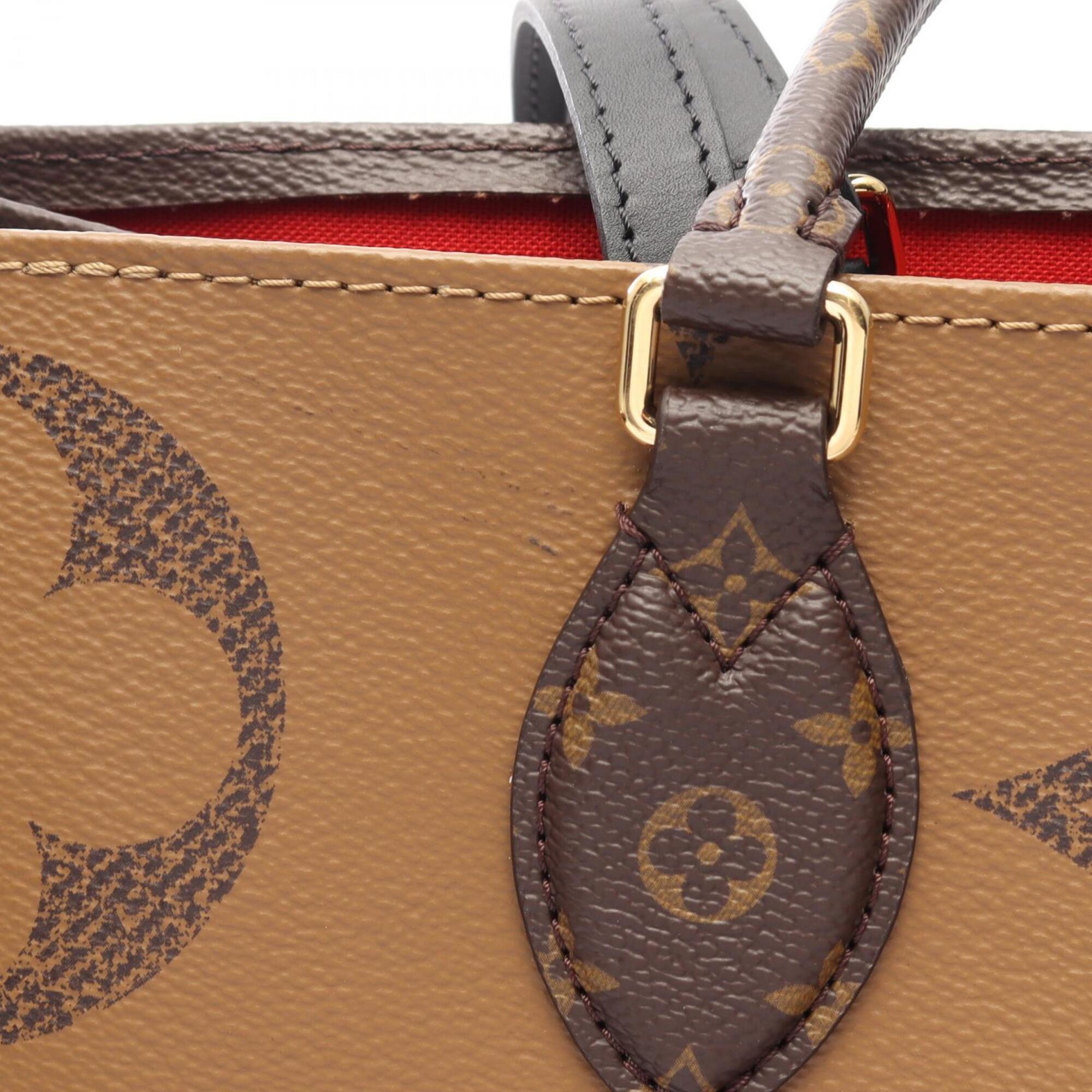 Louis Vuitton Brown Coated Canvas Leather Handbag Shoulder Bag (Pre-Owned)