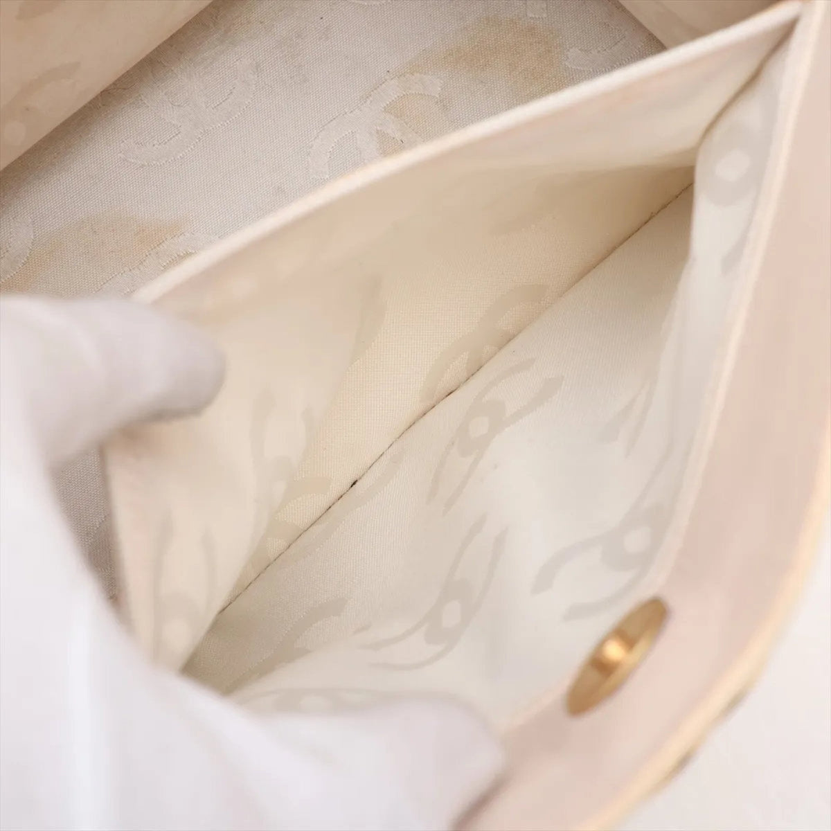 Chanel Beige Leather Shoulder Bag Tote Bag (Pre-Owned)