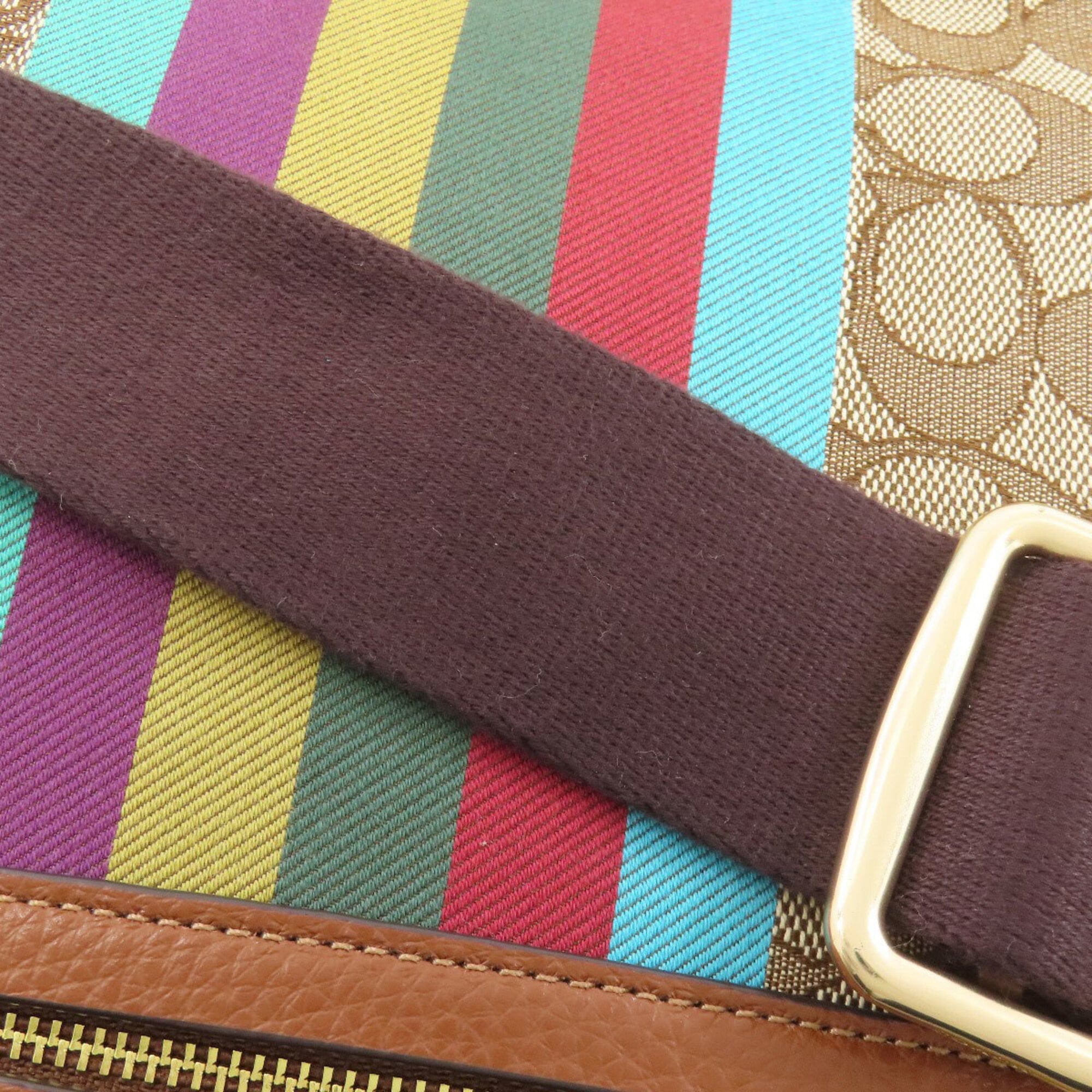 Coach Brown Canvas Shoulder Bag (Pre-Owned)