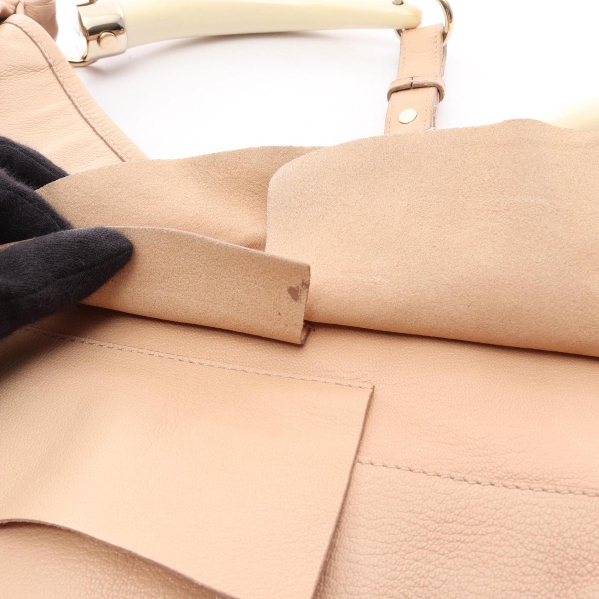 Yves Saint Laurent Beige Leather Handbag Shoulder Bag (Pre-Owned)