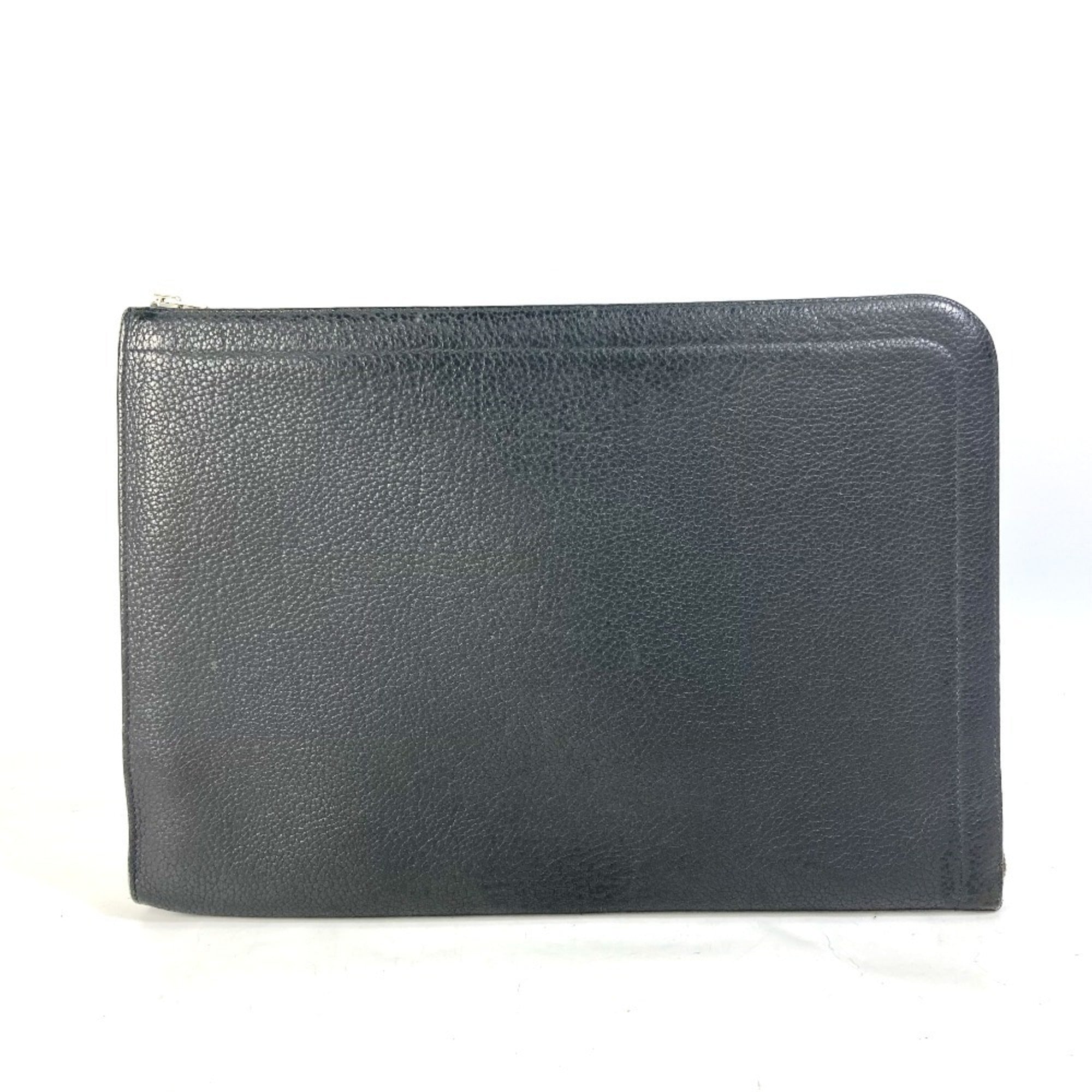 Hermes Gray Leather Clutch Bag (Pre-Owned)