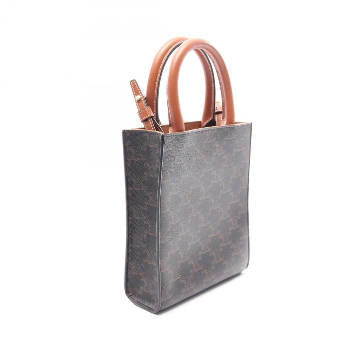 Celine Black Brown Coated Canvas Pvc Leather Handbag (Pre-Owned)