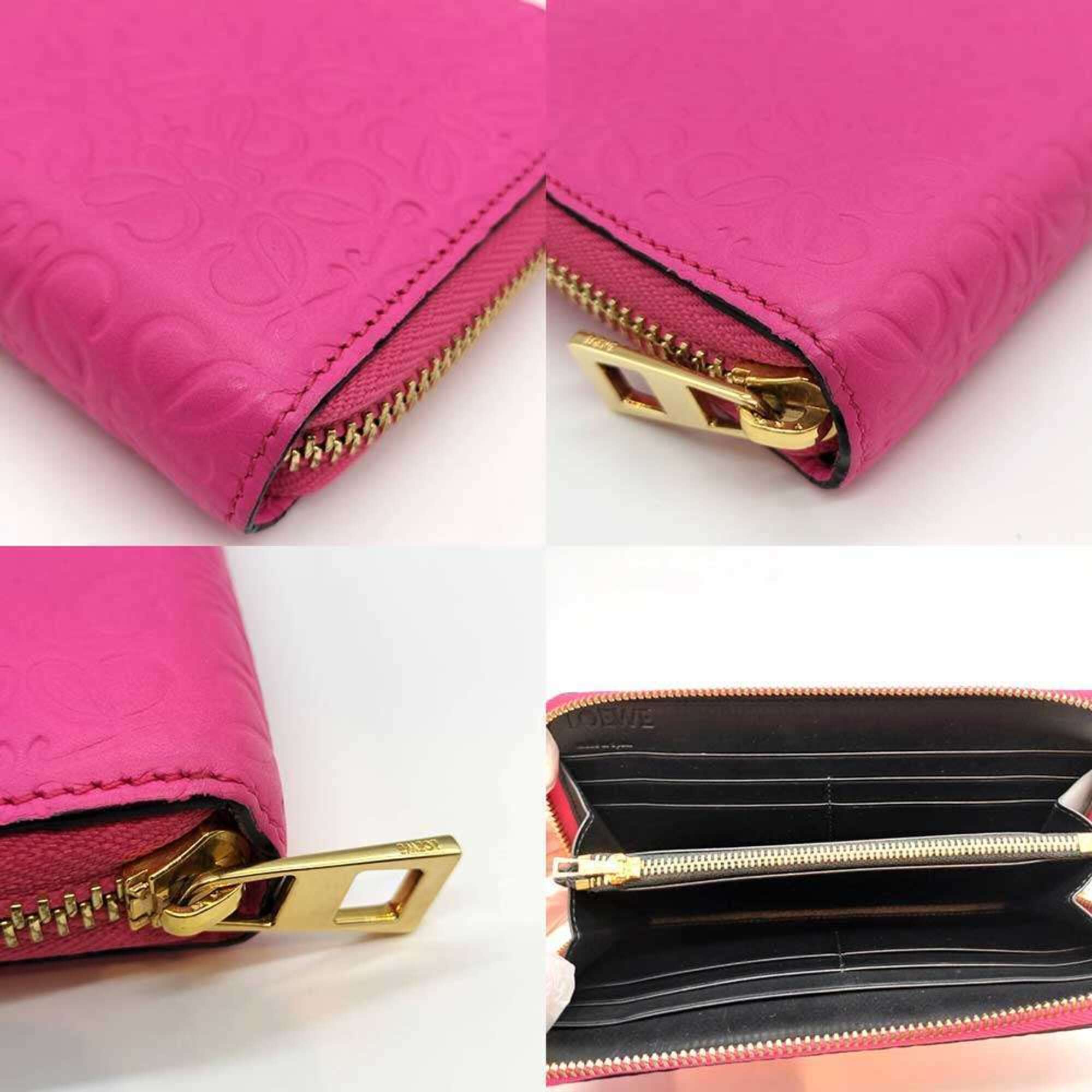 Loewe Pink Leather Long Wallet (Bi-Fold) (Pre-Owned)