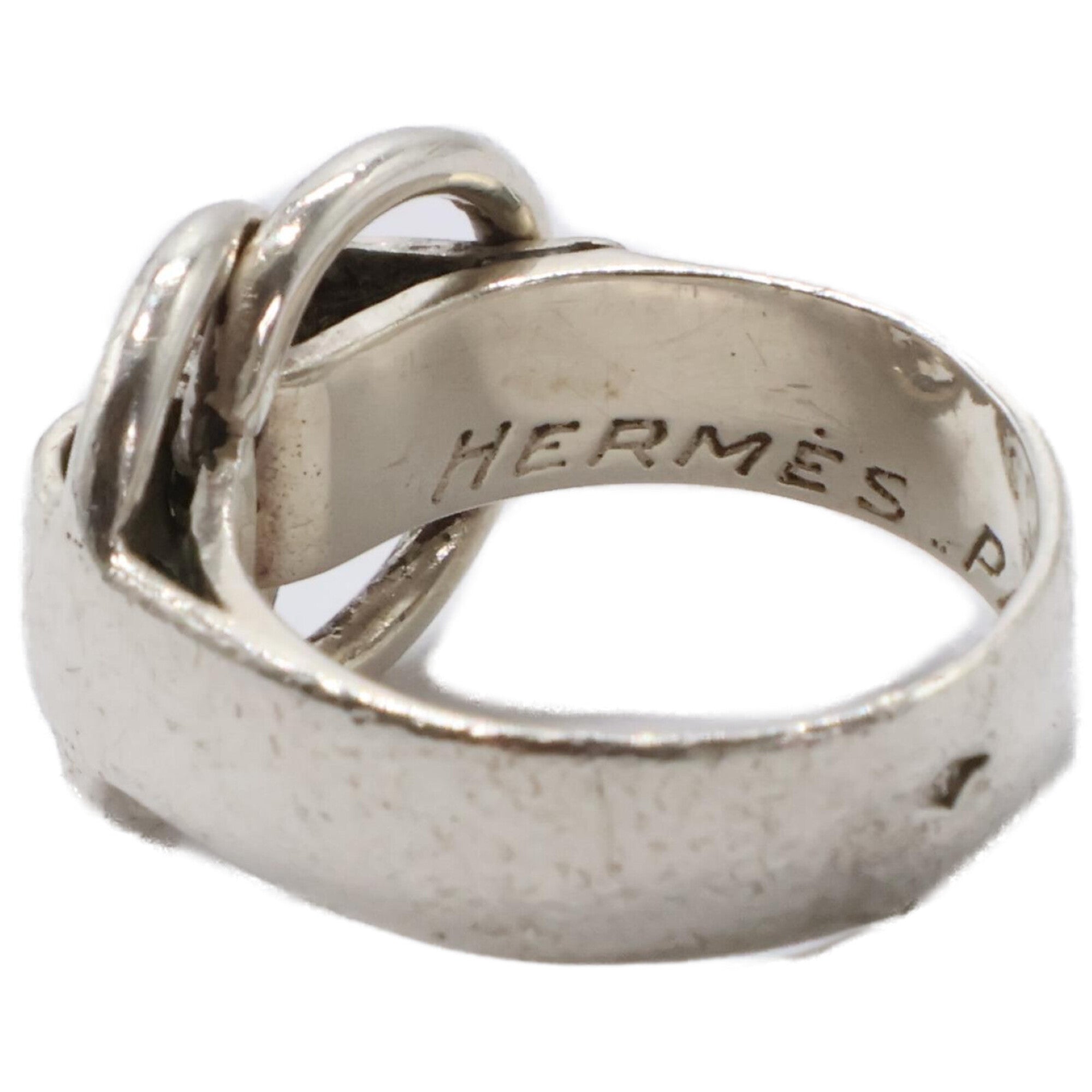 Hermes Silver Silver 925 Band Ring (Pre-Owned)
