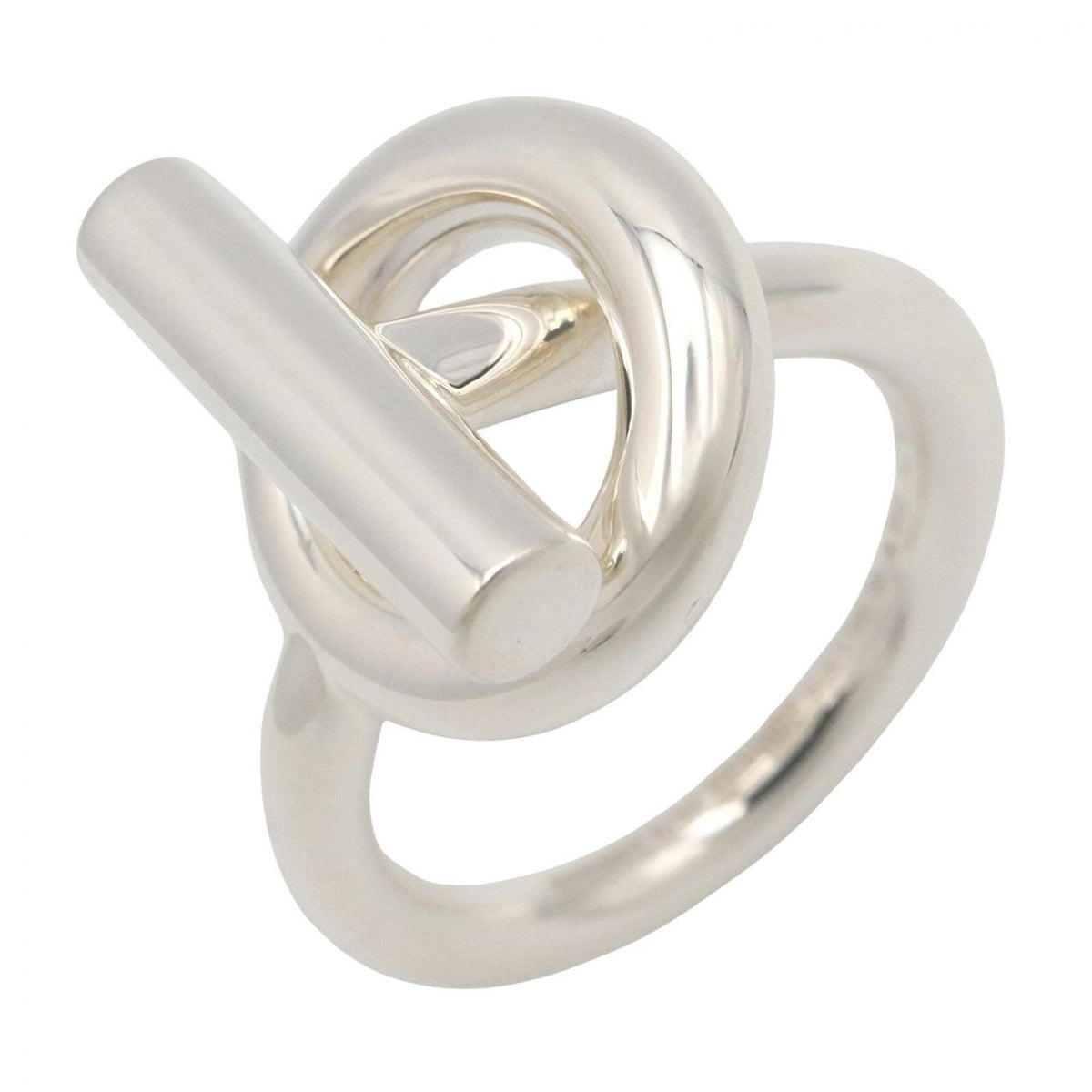 Hermes Silver Silver 925 Band Ring (Pre-Owned)