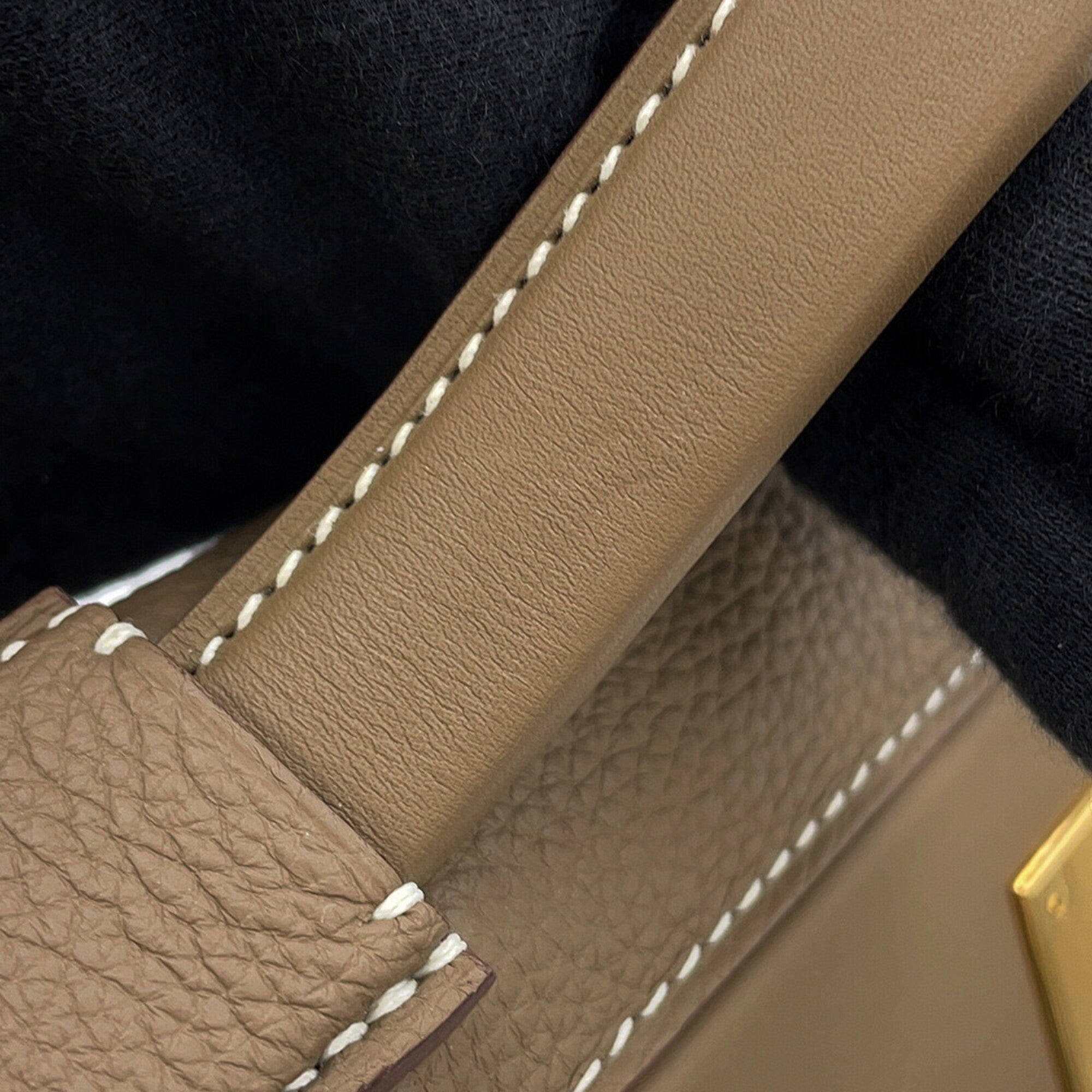 Hermes Etoupe Gray Togo Leather Swift Leather Handbag (Pre-Owned)