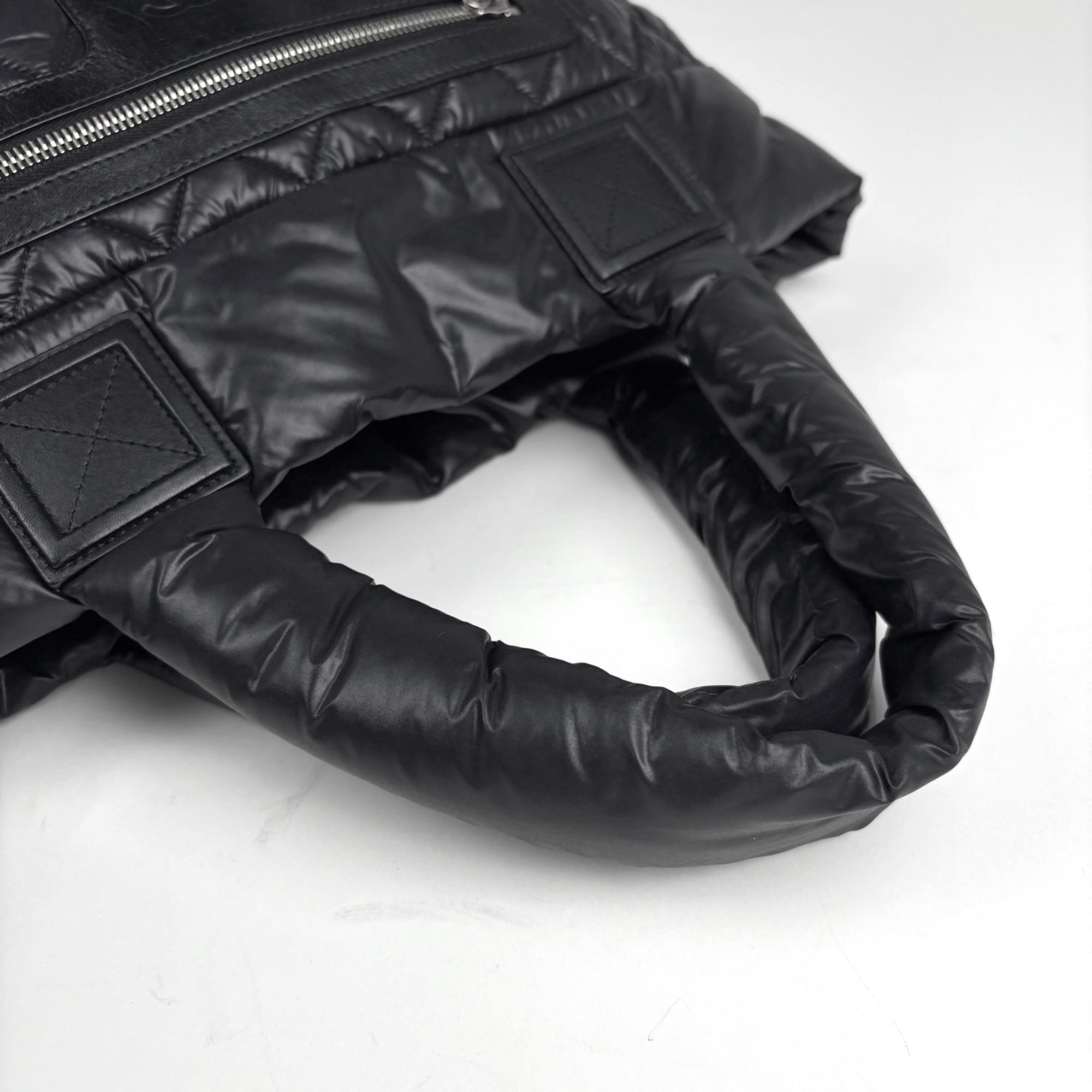 Chanel Coco Cocoon Black Nylon Leather Handbag Tote Bag (Pre-Owned)