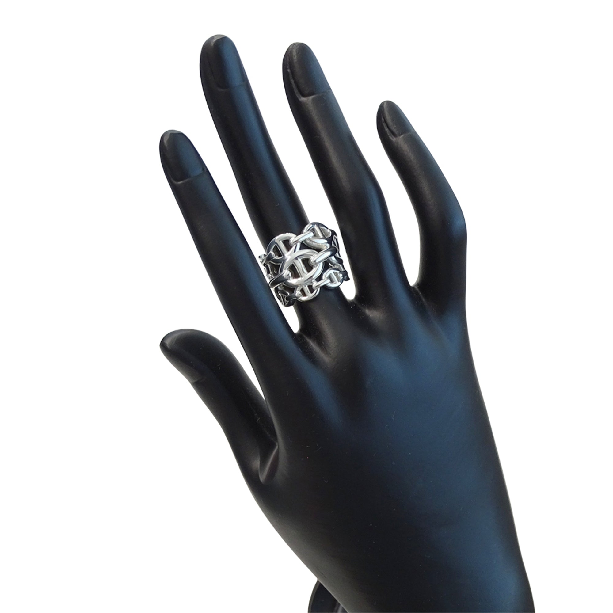 Hermes Silver Silver 925 Band Ring (Pre-Owned)