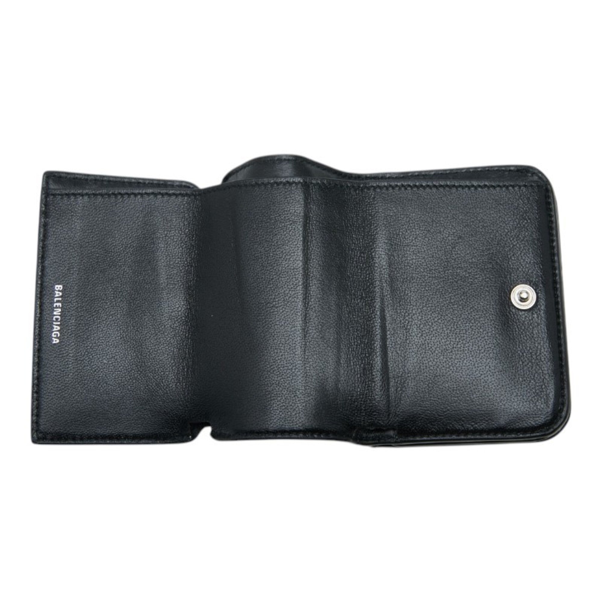 Balenciaga Black Brown Leather Wallet (Tri-Fold) (Pre-Owned)